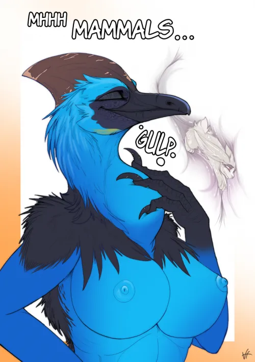 Thumbnail Explore 'Cassowary Lady' Art by Viciousfeathers - A Fascinating Vore Creation