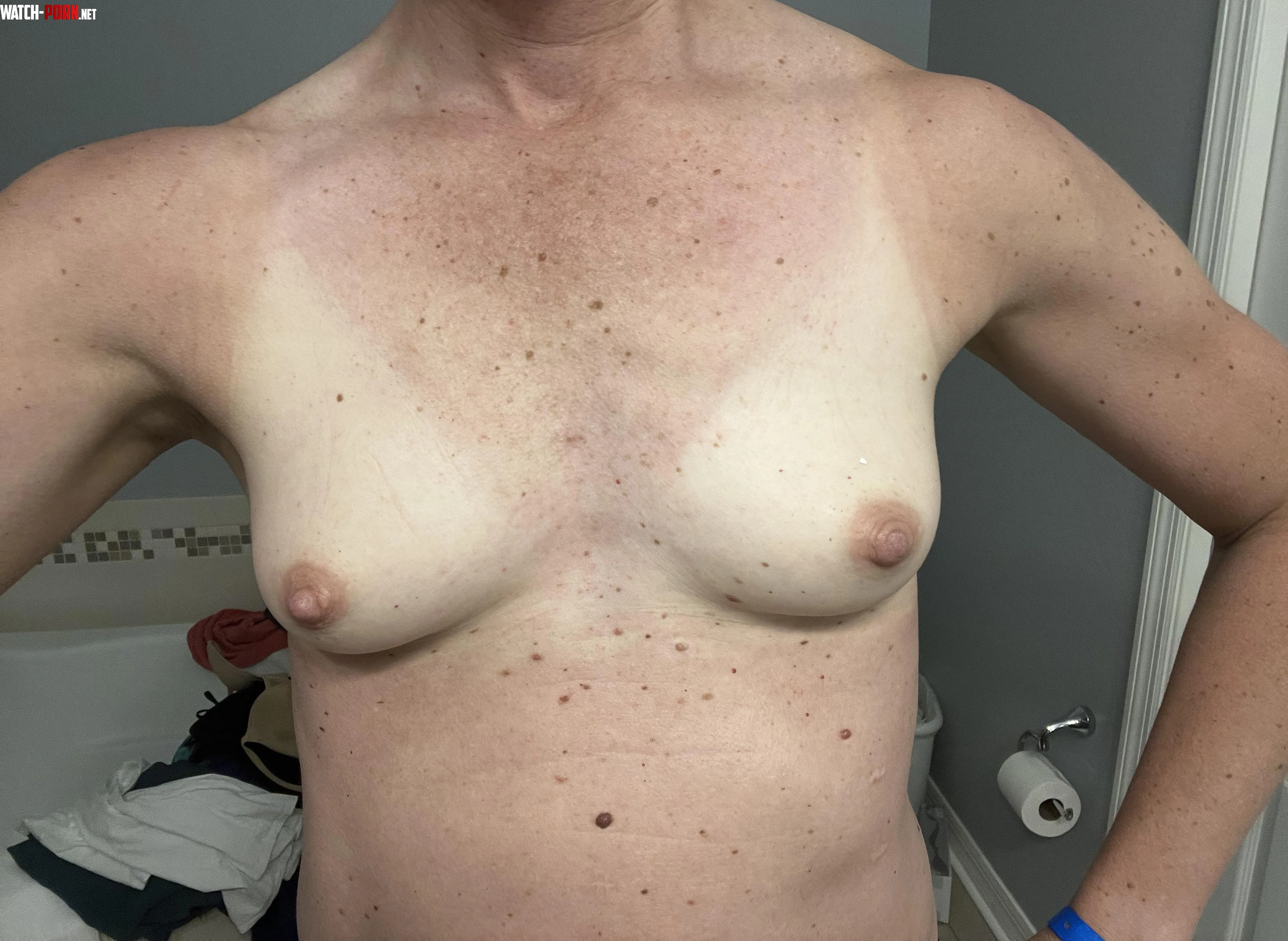 Tiny MILF tits Getting very slight tan lines  by fansforfitnessnw