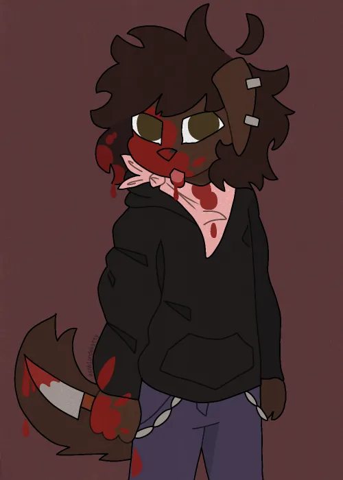 Thumbnail Warning of Blood by ashblondekitty in the furry Category