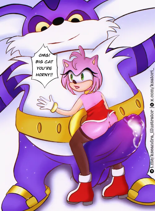 Thumbnail SonicPorn: Big The Cat and Amy Fan Art by Chirkova_fan_art