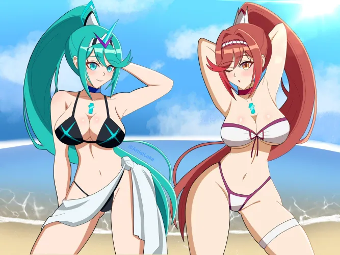 Thumbnail Pneuma and Glimmer Xenoblade by ArtistLoke: An Exploration in the 'pantsu' Category