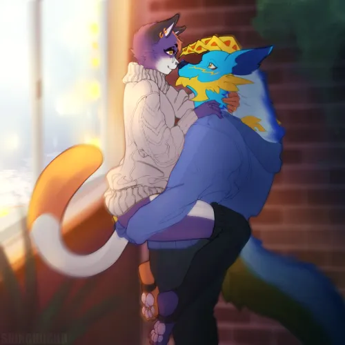 Thumbnail Windowside Couple Art by Shinchiichu - A Furry Delight | Furry