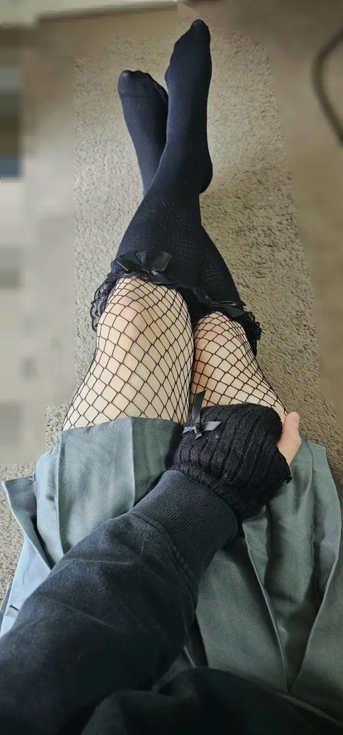 Thumbnail First Try in Black Fishnets: A Sensual Experience in Femboy