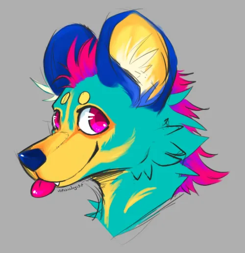 Thumbnail Colorful Sketch of African Wild Dog by pickle_dog137