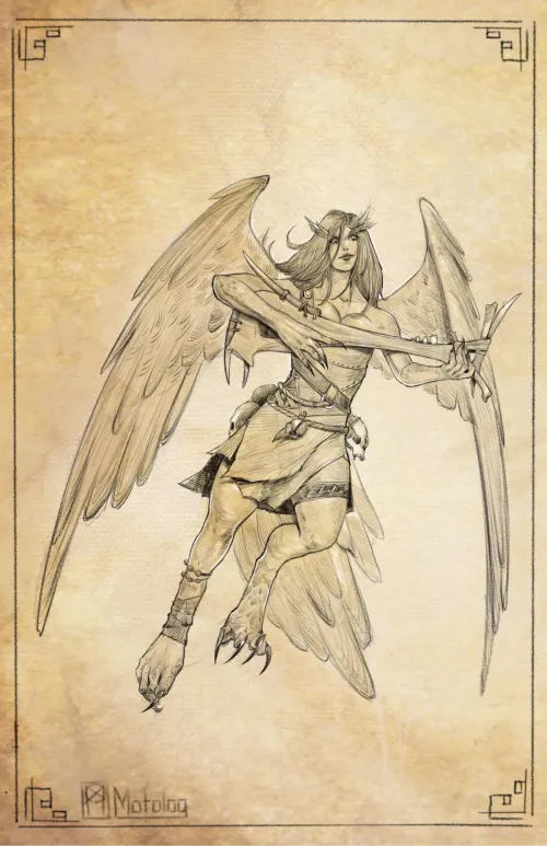 Thumbnail Meet the OC Harpy Bard: A New Creation by Njarla - MonsterGirl