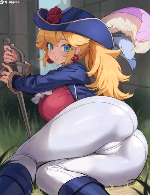 Thumbnail Swordfighter Peach on the Ground by Author LafterMastr | Thighdeology Category