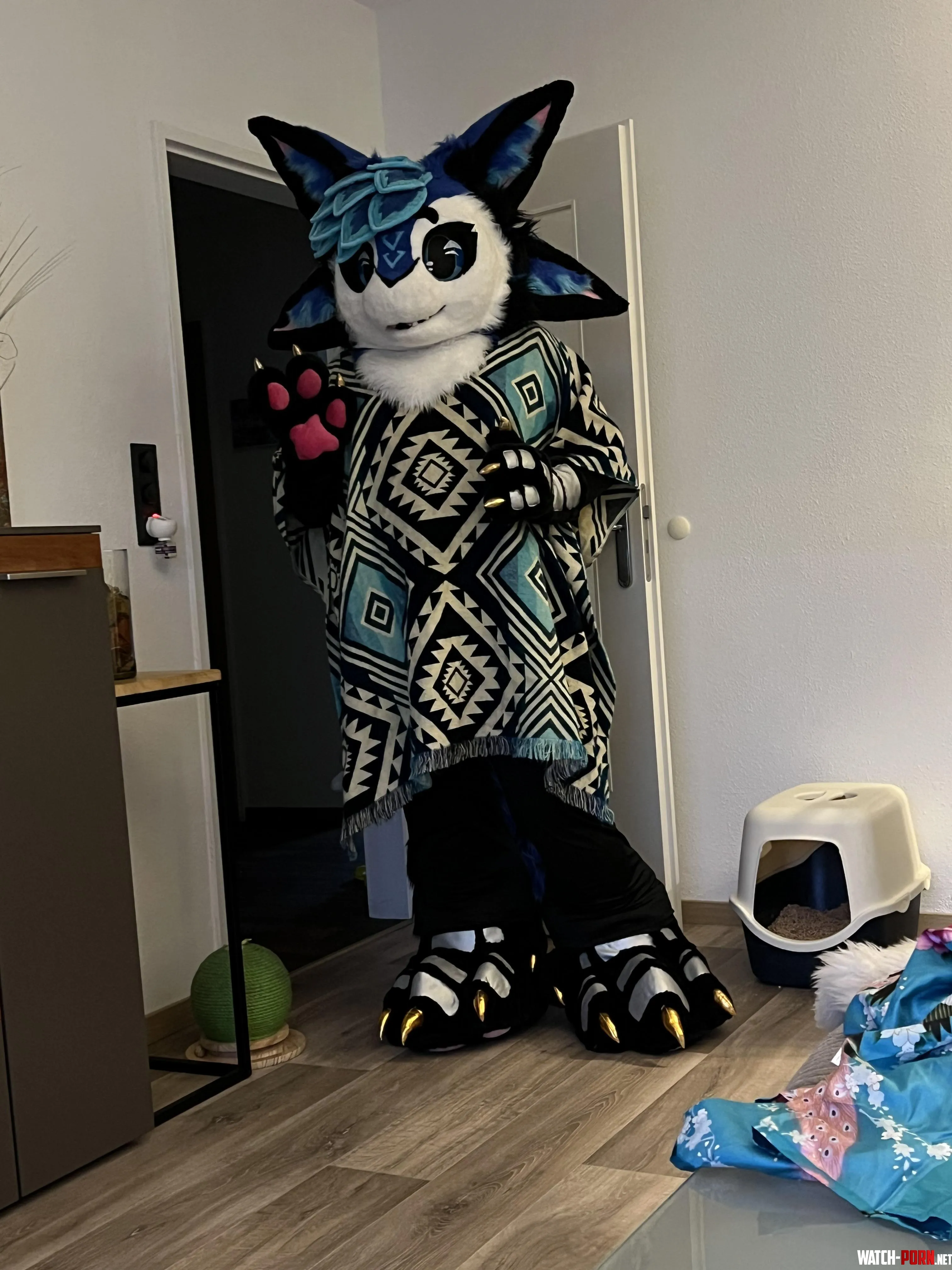 I showed my mum my fursuit  by Sylviblue