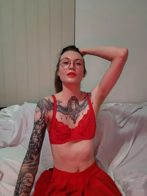 Thumbnail Embracing My Color: Red Lingerie Chronicles