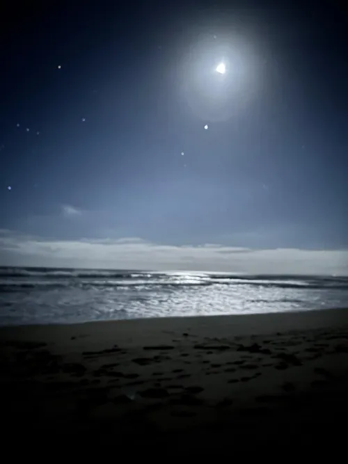 Thumbnail Moonlit Beach Serenity - YasBrowArtistry