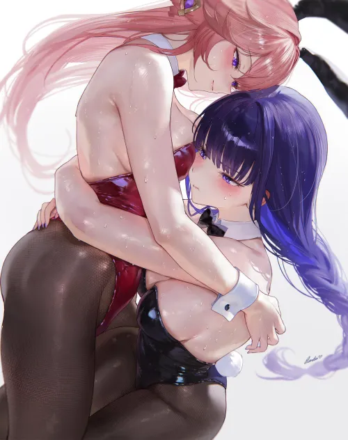 Thumbnail Ecchi Delight: Bunny Raiden & Yae miko by Silent_Steak_9540