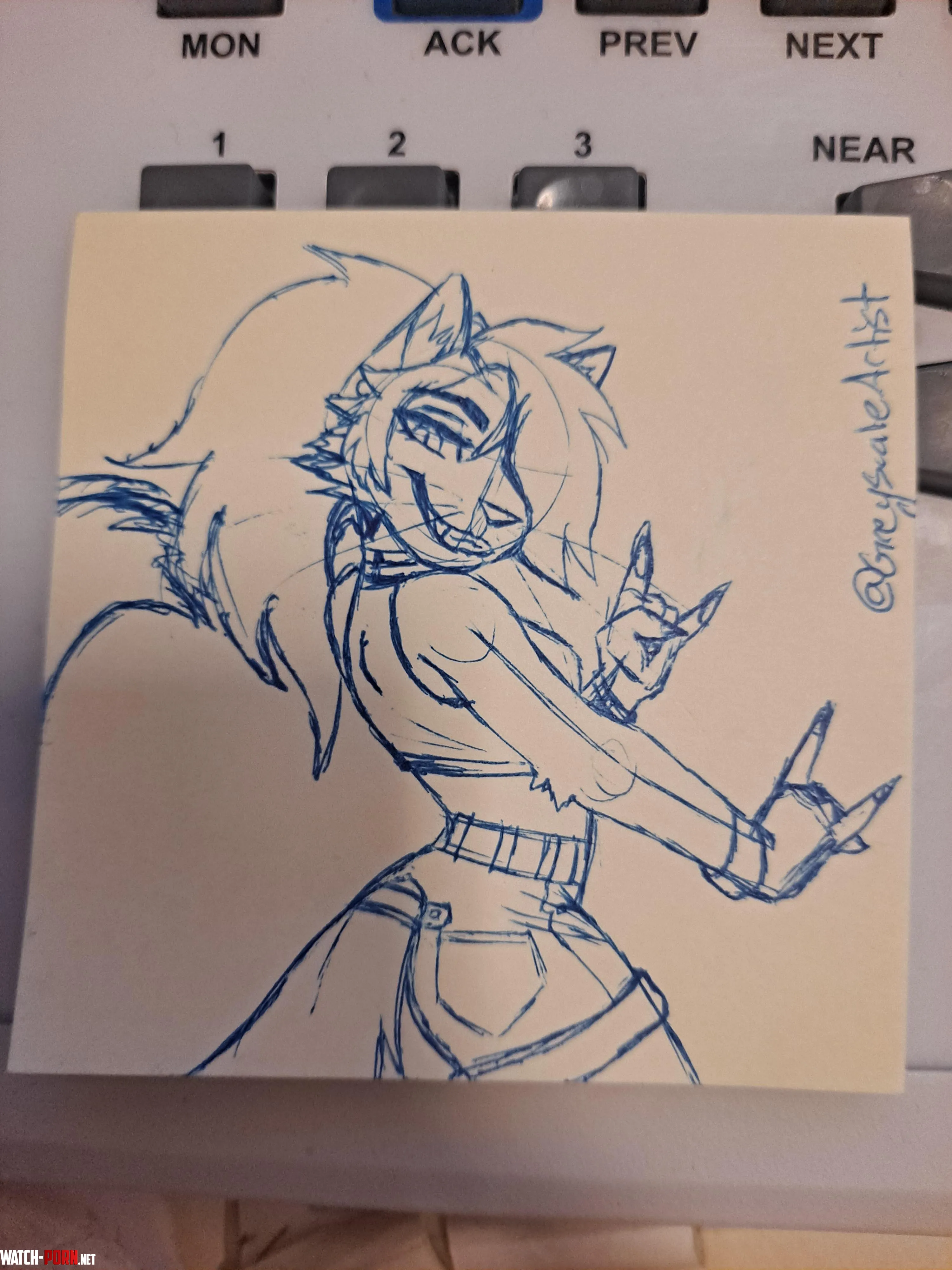 Doodling at Work Part 17 Featuring my True Sona Lex  by GreyScale13579