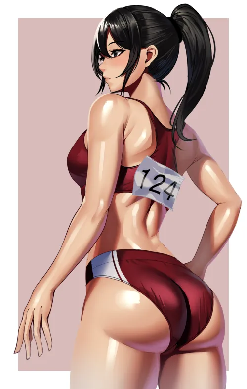 Thumbnail Captivating Art: Track Girl 'Voltz OC' | fitdrawngirls