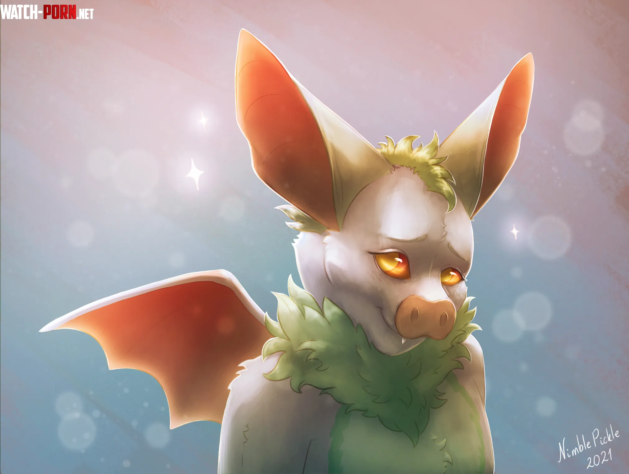 Cute Bat Commission art by me by nimblepickle_