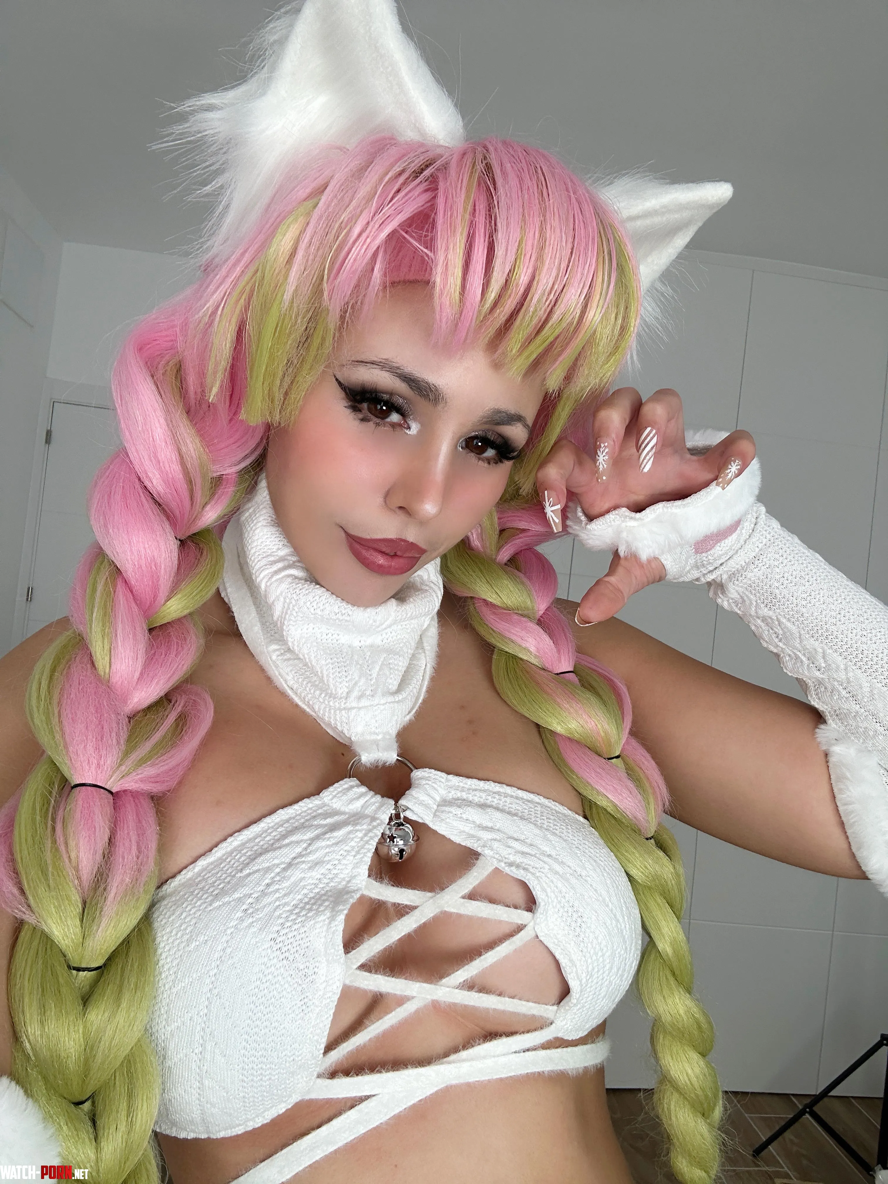 Mitsuri Kanroji kitty from Kimetsu no Yaiba by KateKey Cosplay by katekeycosplay