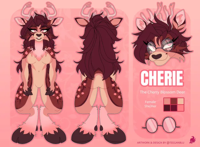 Thumbnail Cherry Blossom Deer: Artistic Furry Creation by Teeganblu