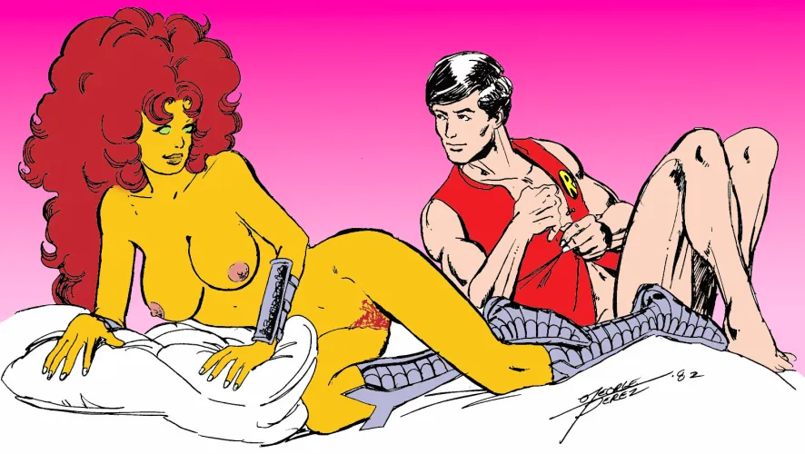 Thumbnail Must-See Starfire and Robin Erotic Art by George Perez - Exclusive Content!