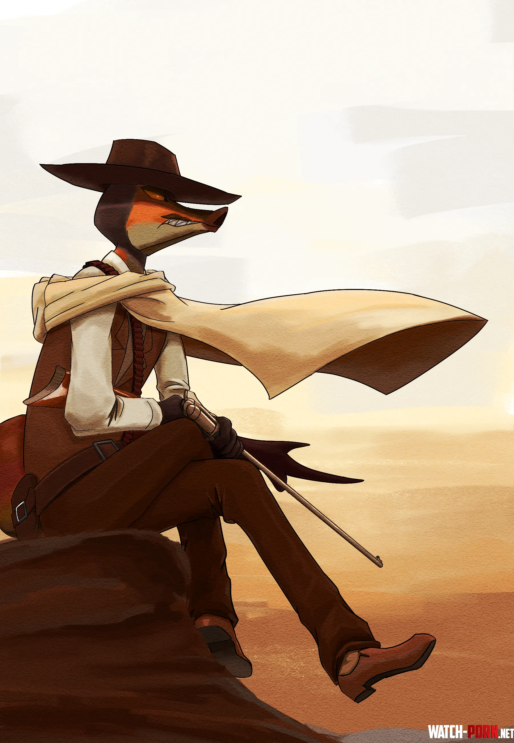 Cowboy raptor Art by me by Onlyhasart