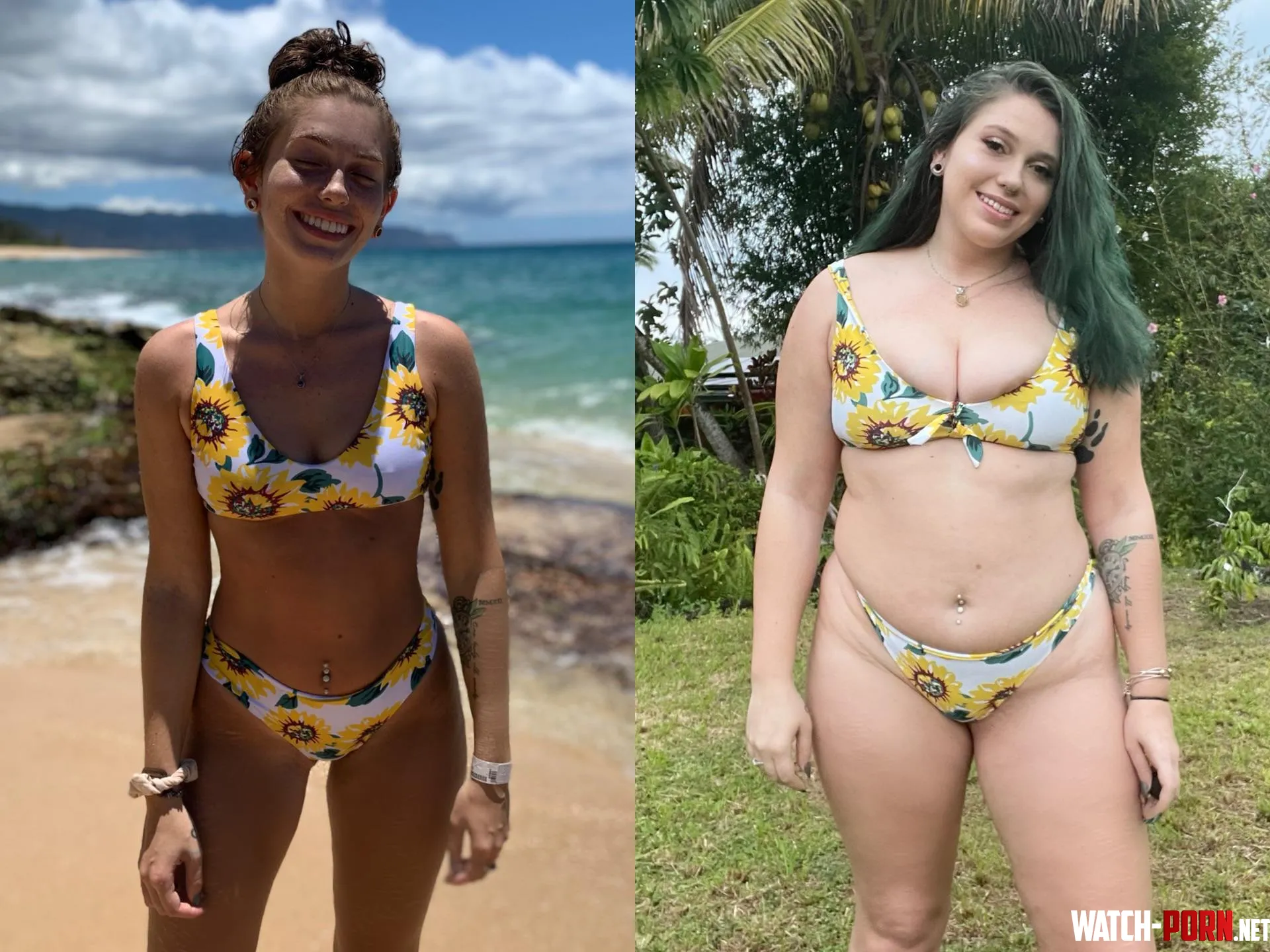 late Transformation Thursday  Same bikini comparison with a 50lb difference in weight by bellissimobelly