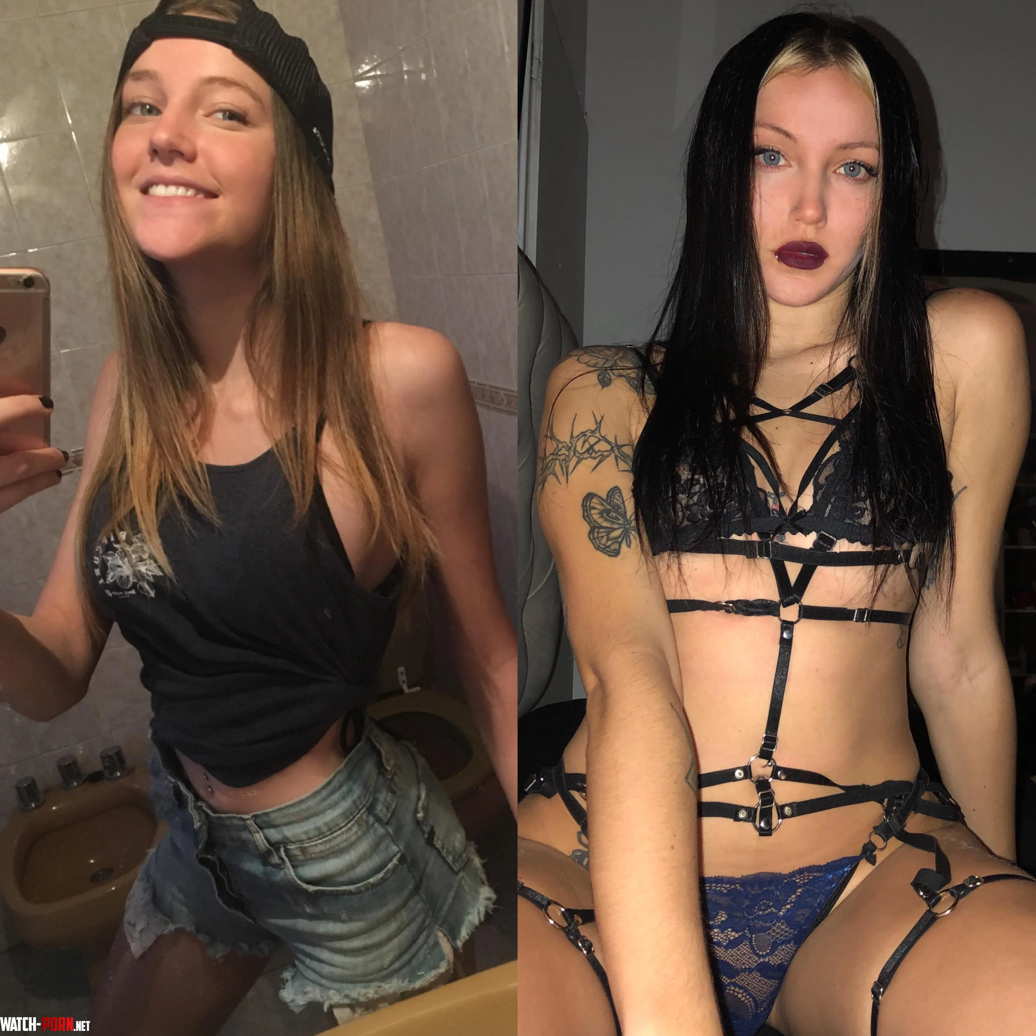 Me years ago vs me now I got sexier and more goth by sharonfoxvip