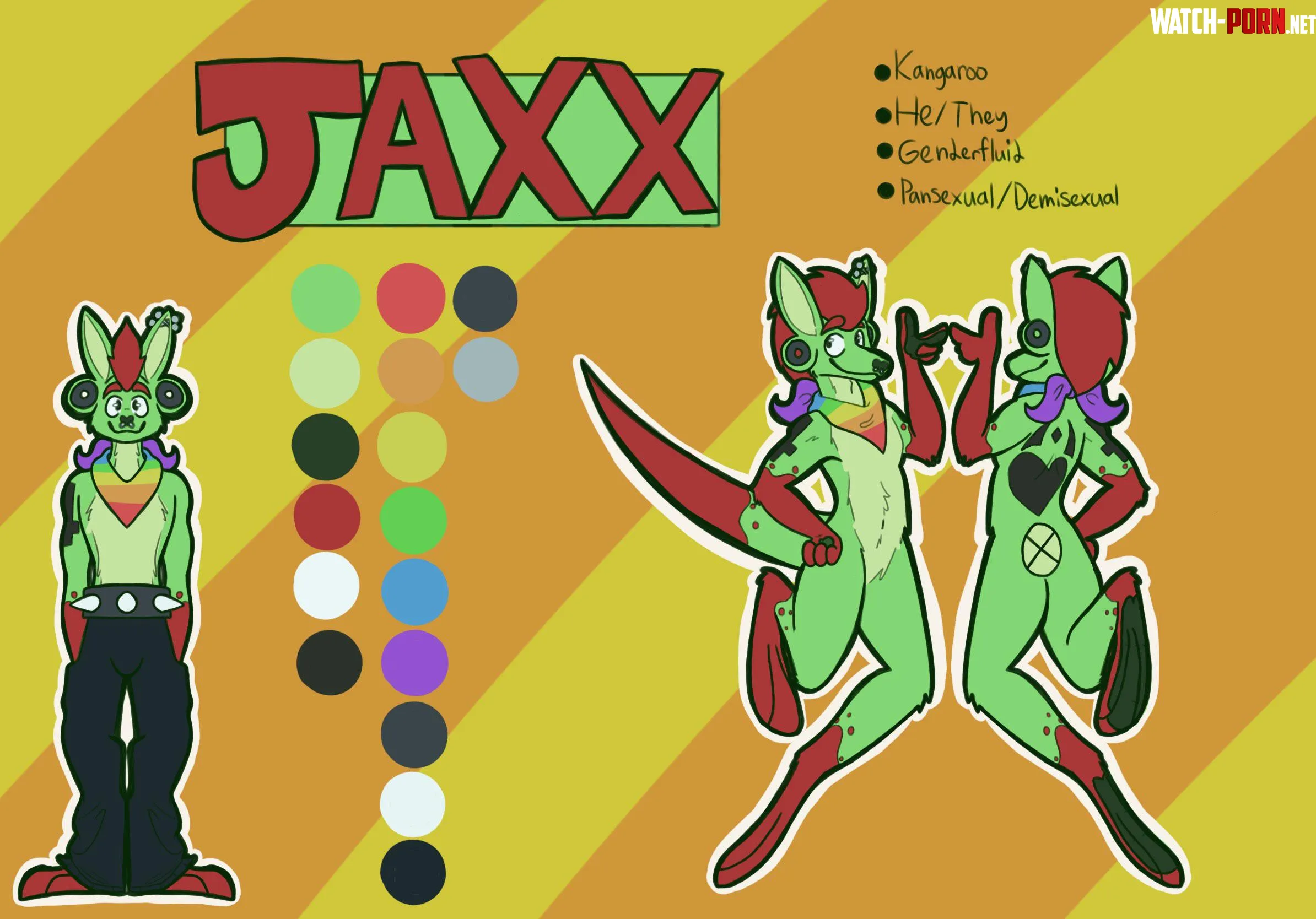 Finished the new ref sheet of my fursonaD by Orian8p