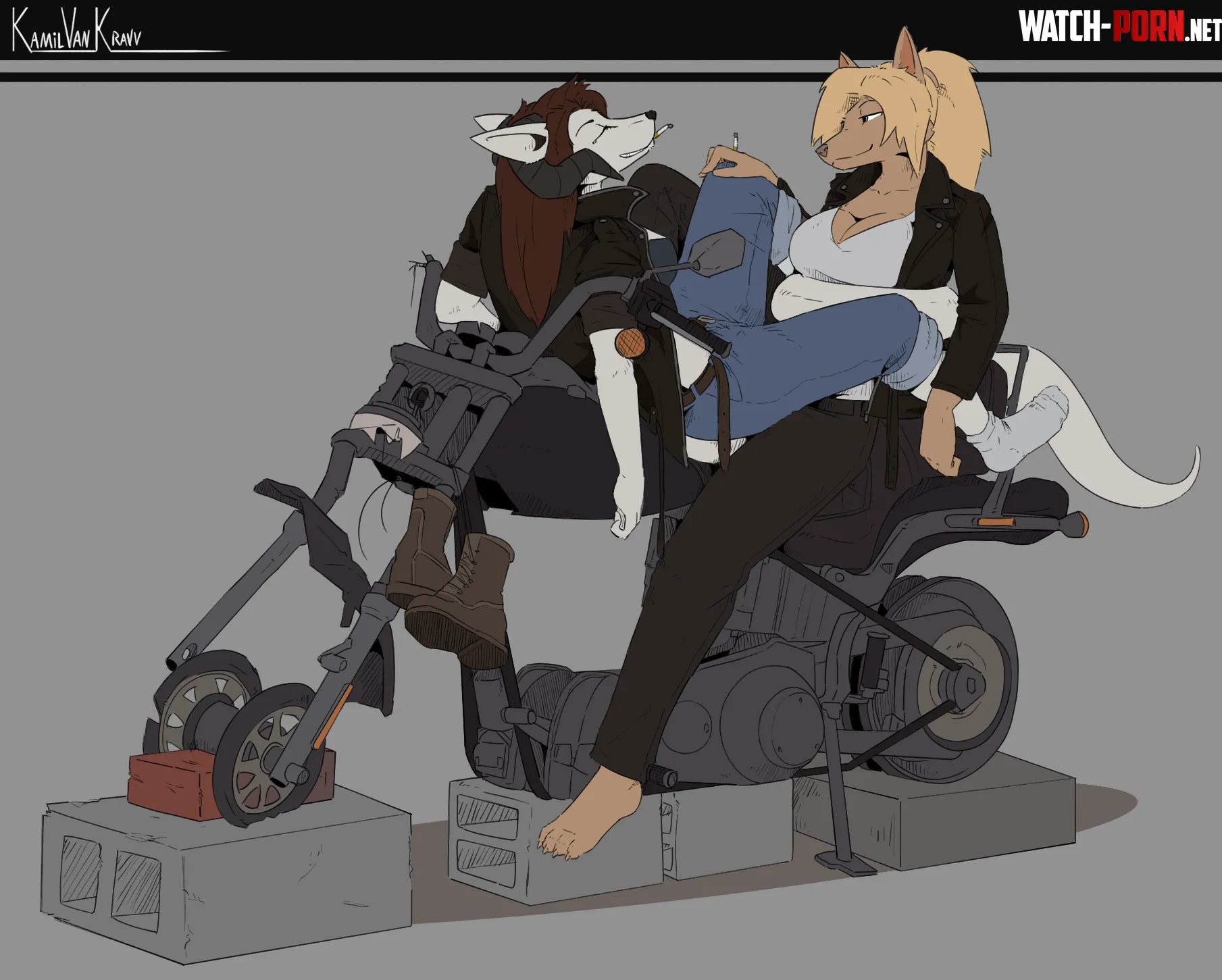 Biker girls by Majestic_Bathroom324