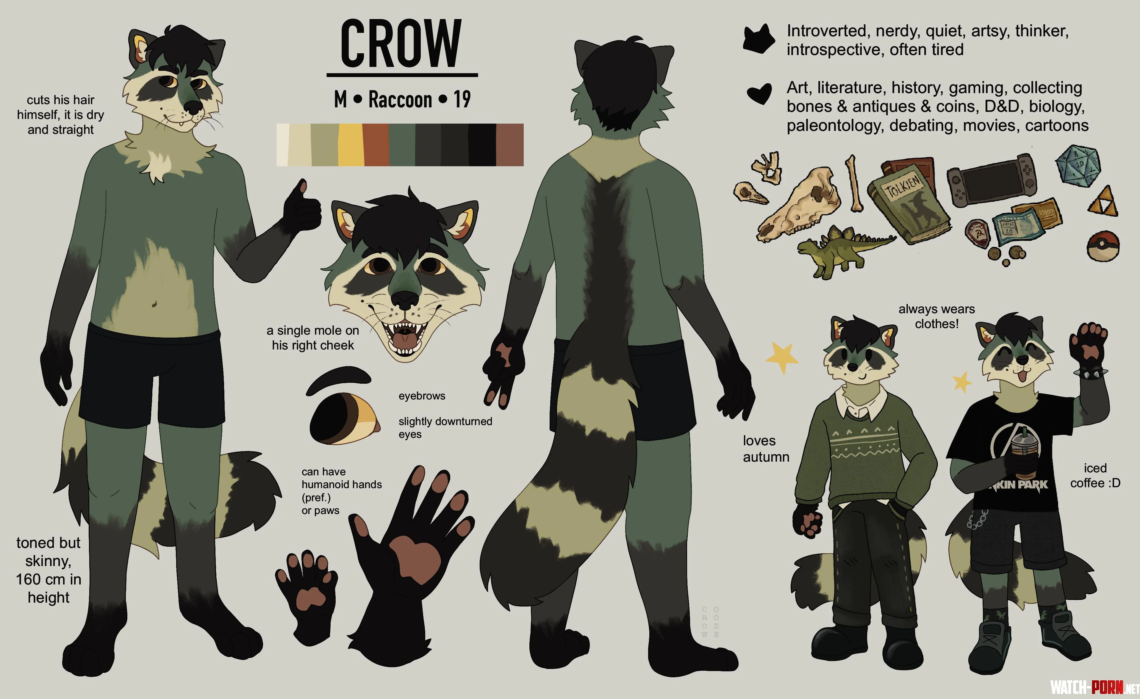 Updated my fursonas ref sheet Would you be friends with him OC Art by introspectivecrow