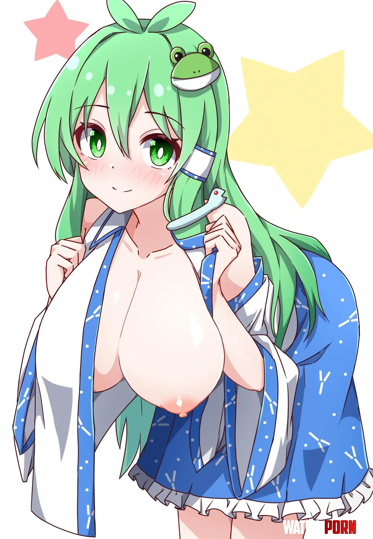 Sanae with one tit out by marxsander2016