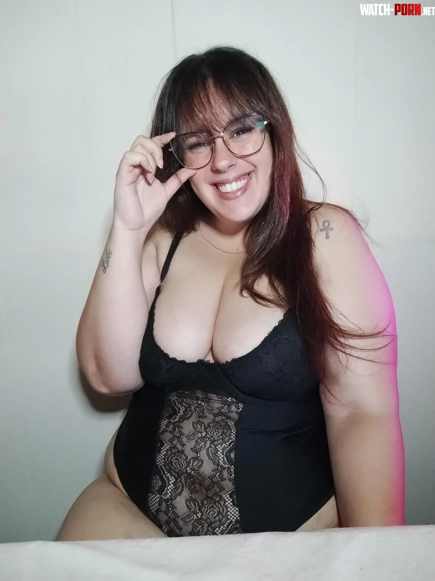 Just a smile and my new bodysuit  by VickyOFs