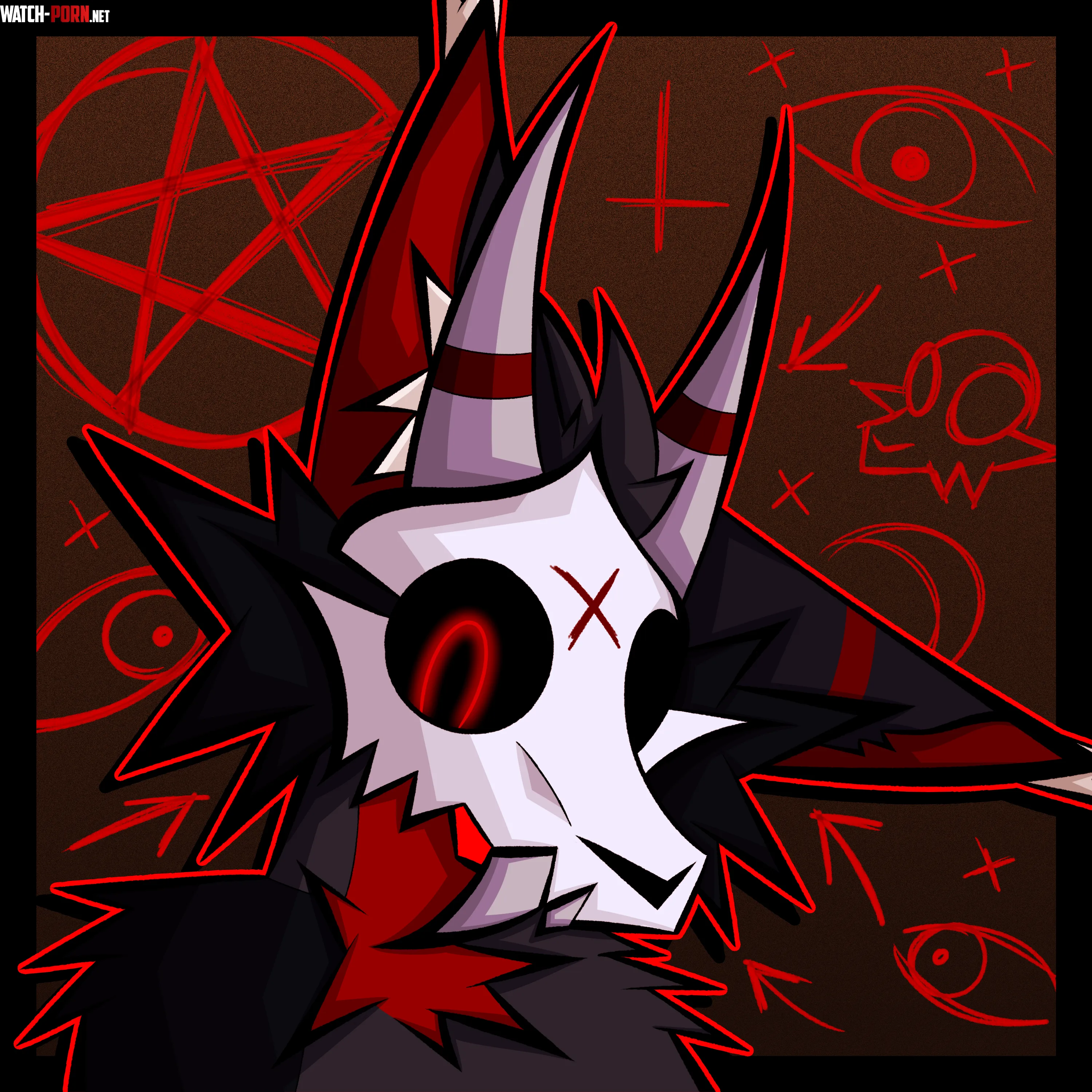 drew a furaffinity pfp for myself 3 this is dread my skulldog by dented_7up_can