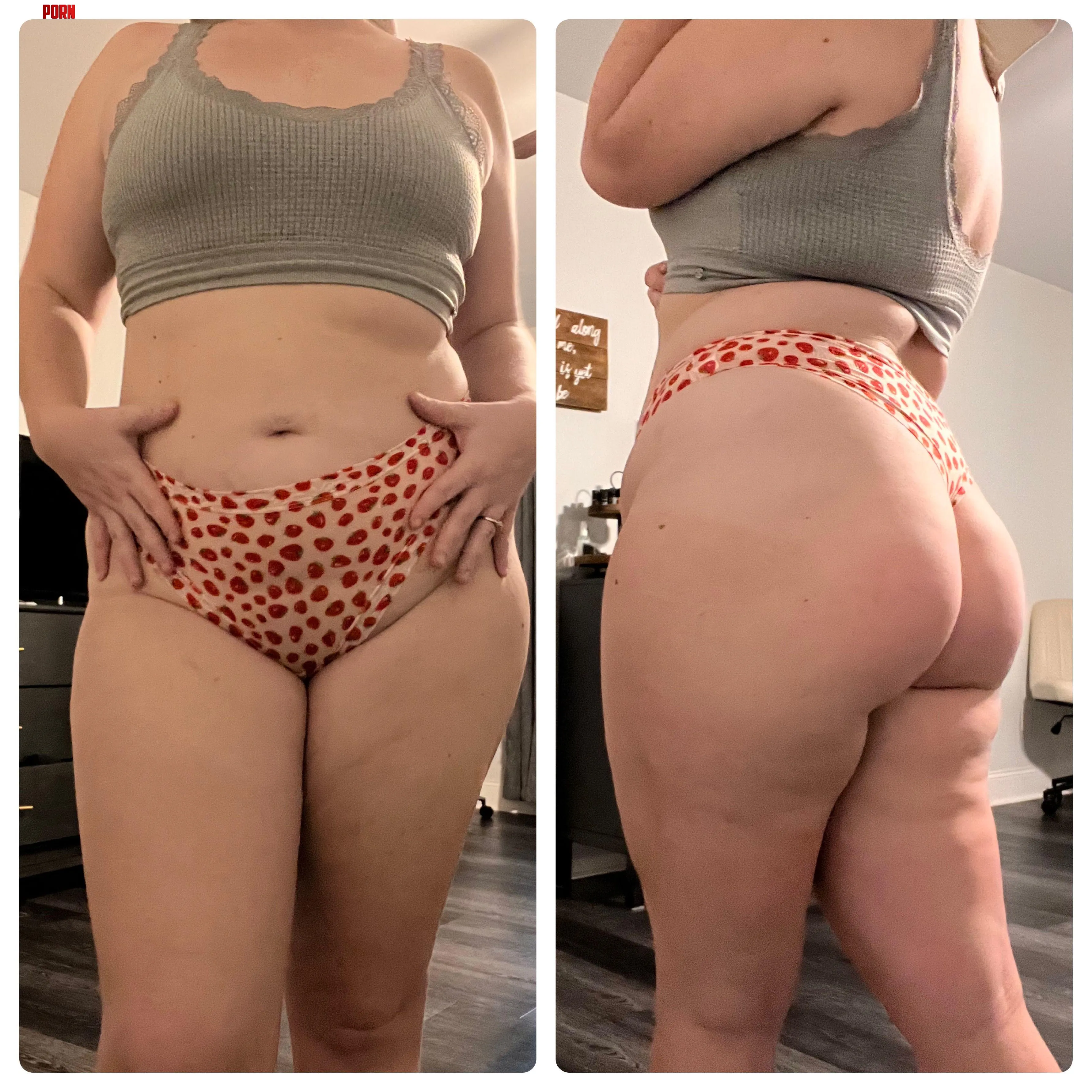 In honor of Milf Monday Lets see which side you prefer of this mom bod by hotwifepeachess