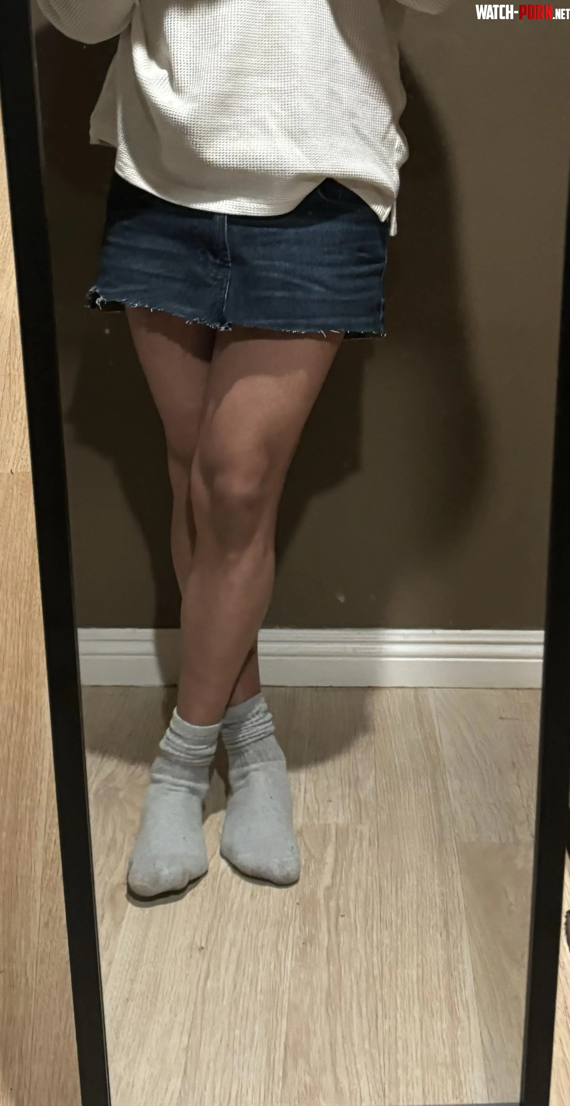 Tried cutting my old jeans into a skirt  by dazeuka