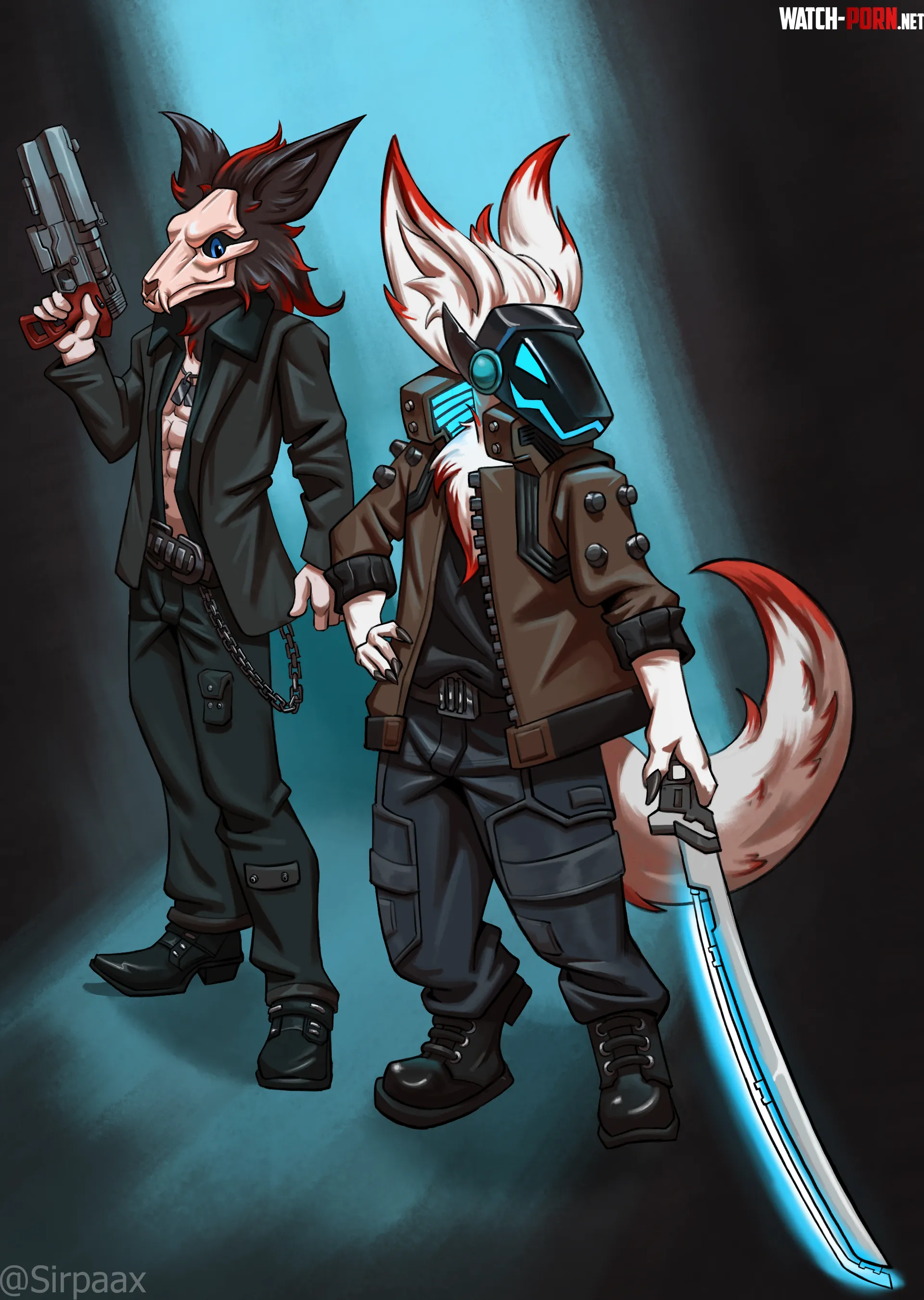 Alpha and Crow are ready to rock the city art by me  by Sirpaax