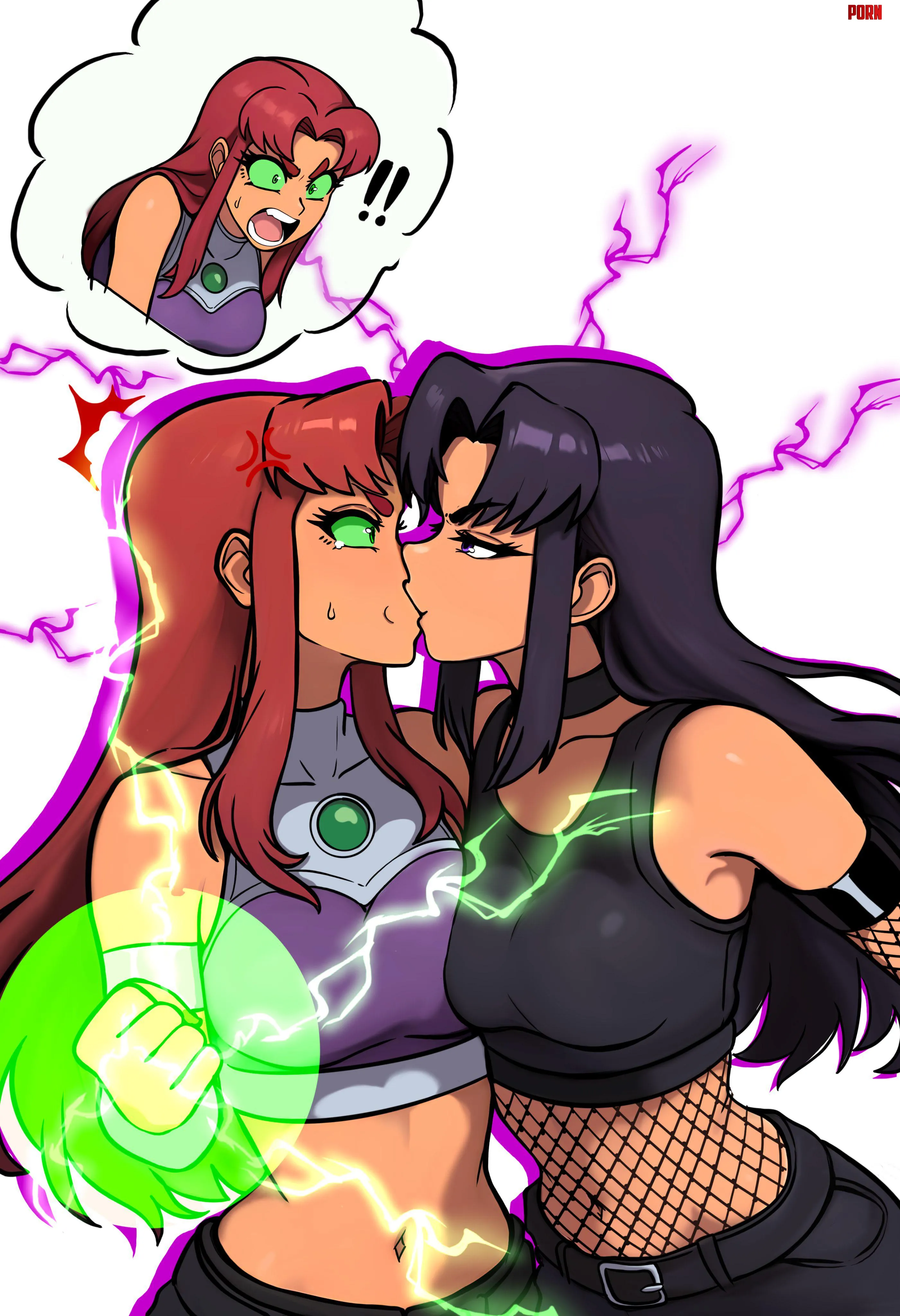 Sister kiss Teen Titans by Silent_Steak_9540