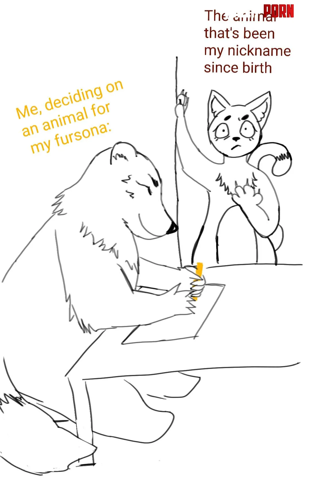 Funny thought I had while trying to design my fursona by MirthfulSoothsayer