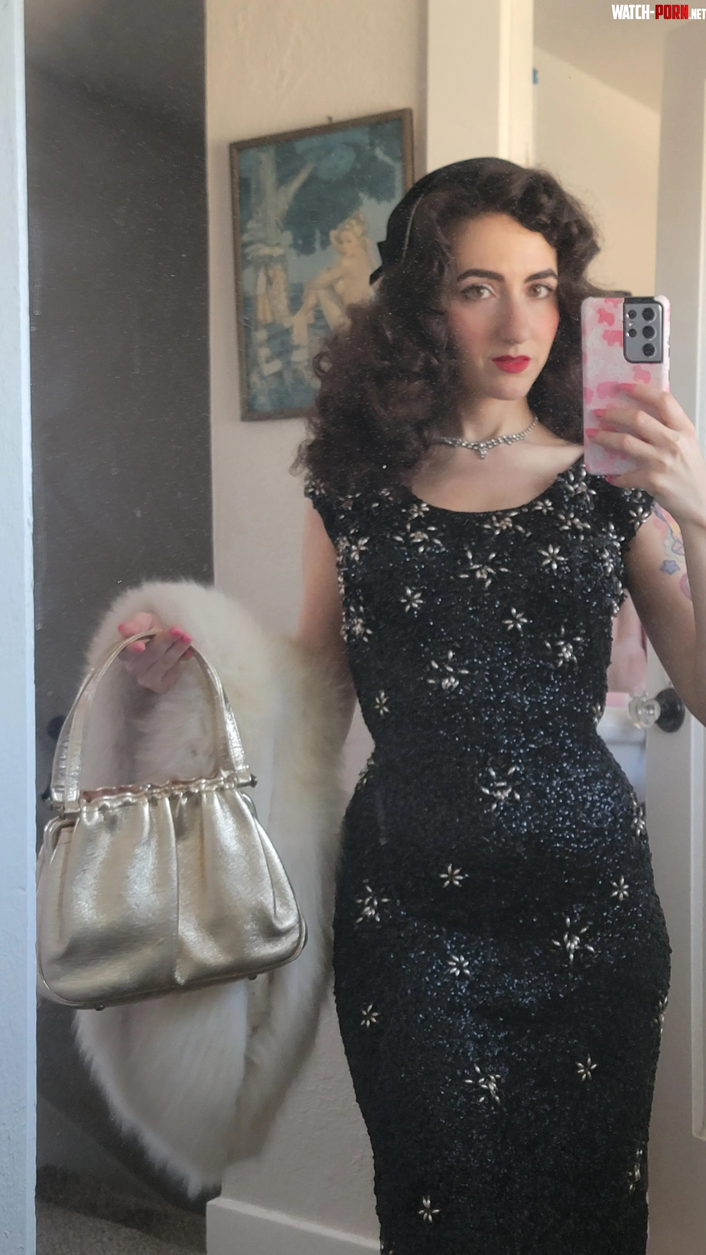 Sometimes its fun to get all dressed up Went to a 1950s dinner party  I love that my naturally curly hair works so well for the 50s look by MagicPinkCupcakes