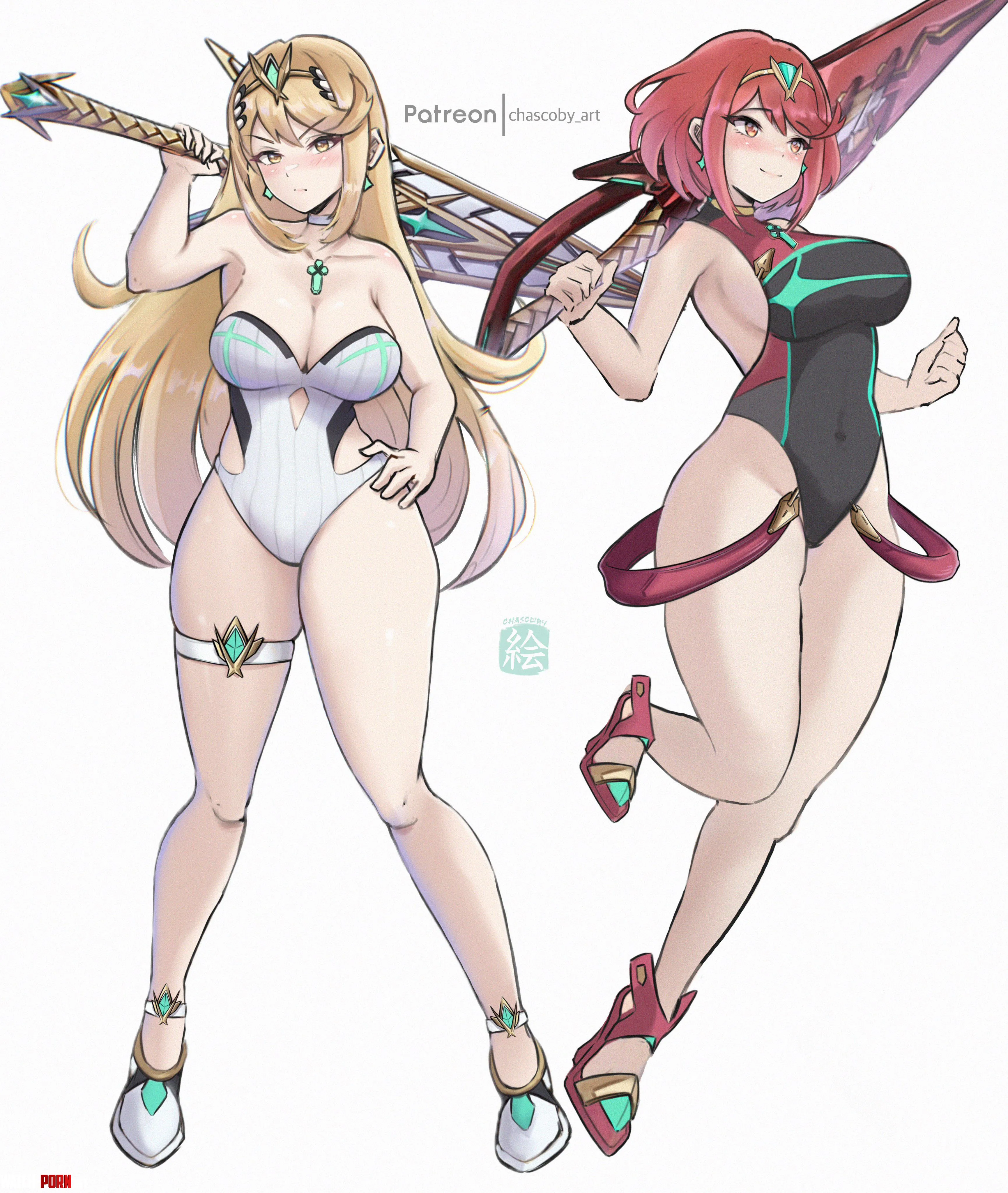 Mythra and Pyra Xenoblade by A_MASSIVE_PERVERT