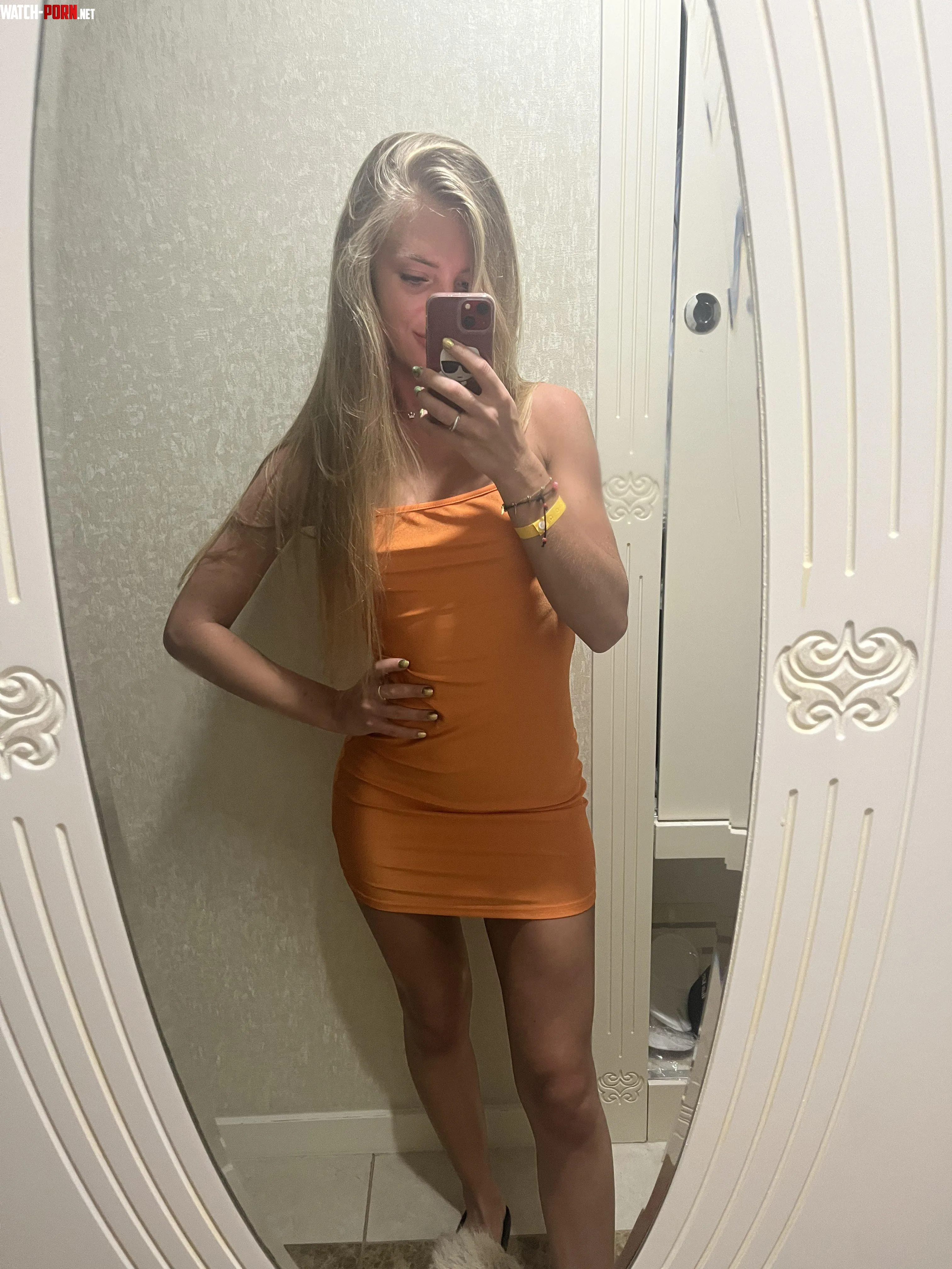 Tight orange dresses are beautiful by Adventure-girlyy