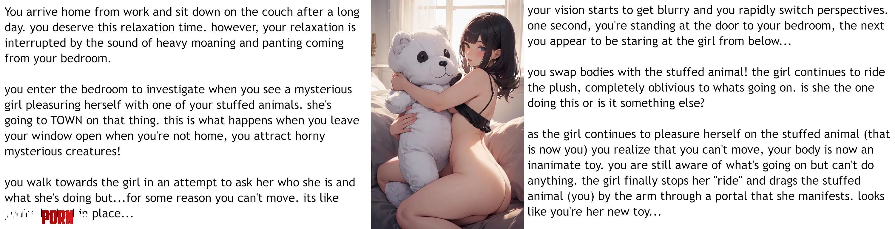 Body Switching with the Plush BodySwap Objectification Female Masturbation Nonhuman POV AI Image PixAI by NSFWilliam69