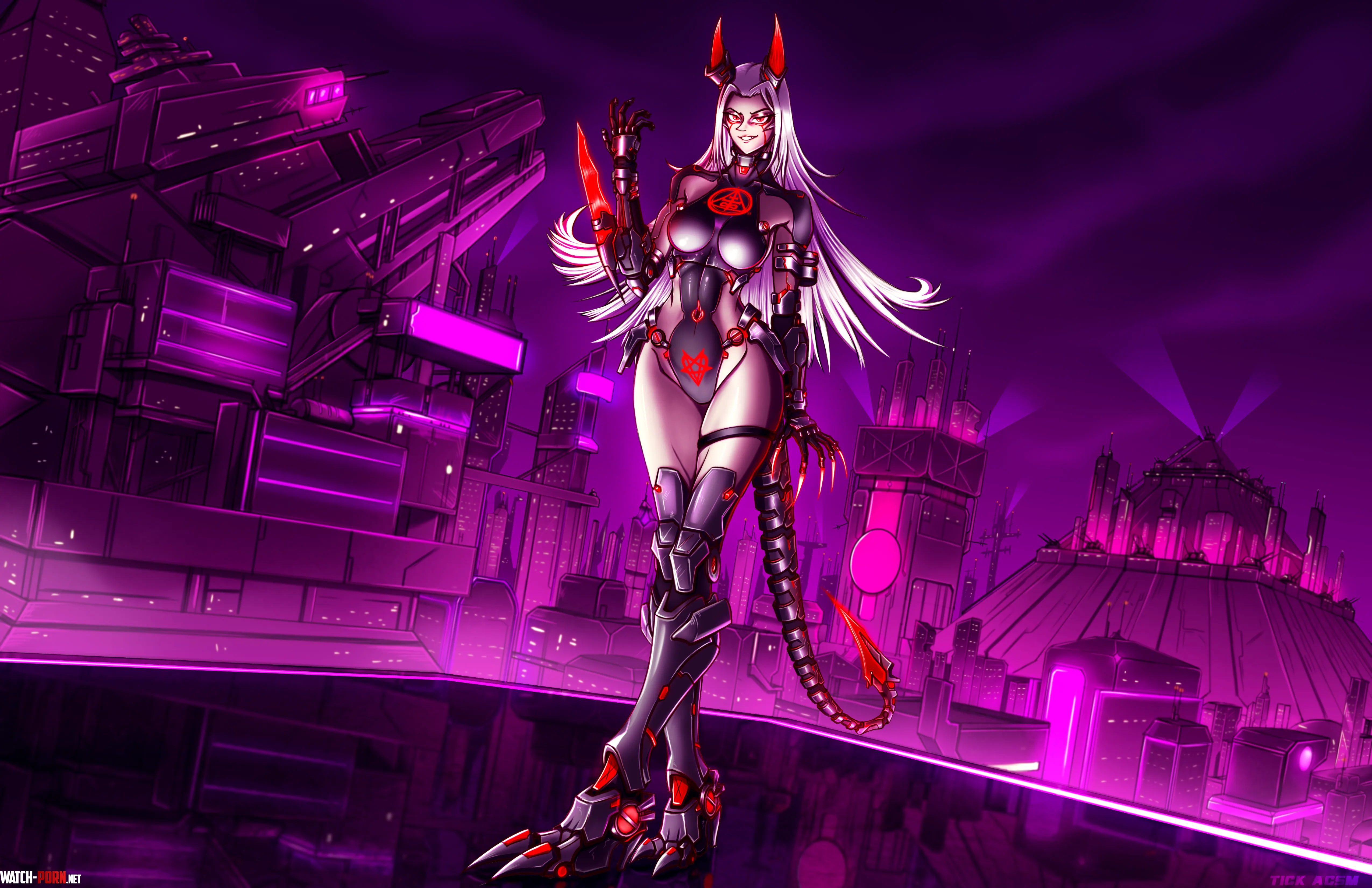 Projekt Zeta my Doom CyberSuccubus OC Art by 2tick0 by infinitypilot