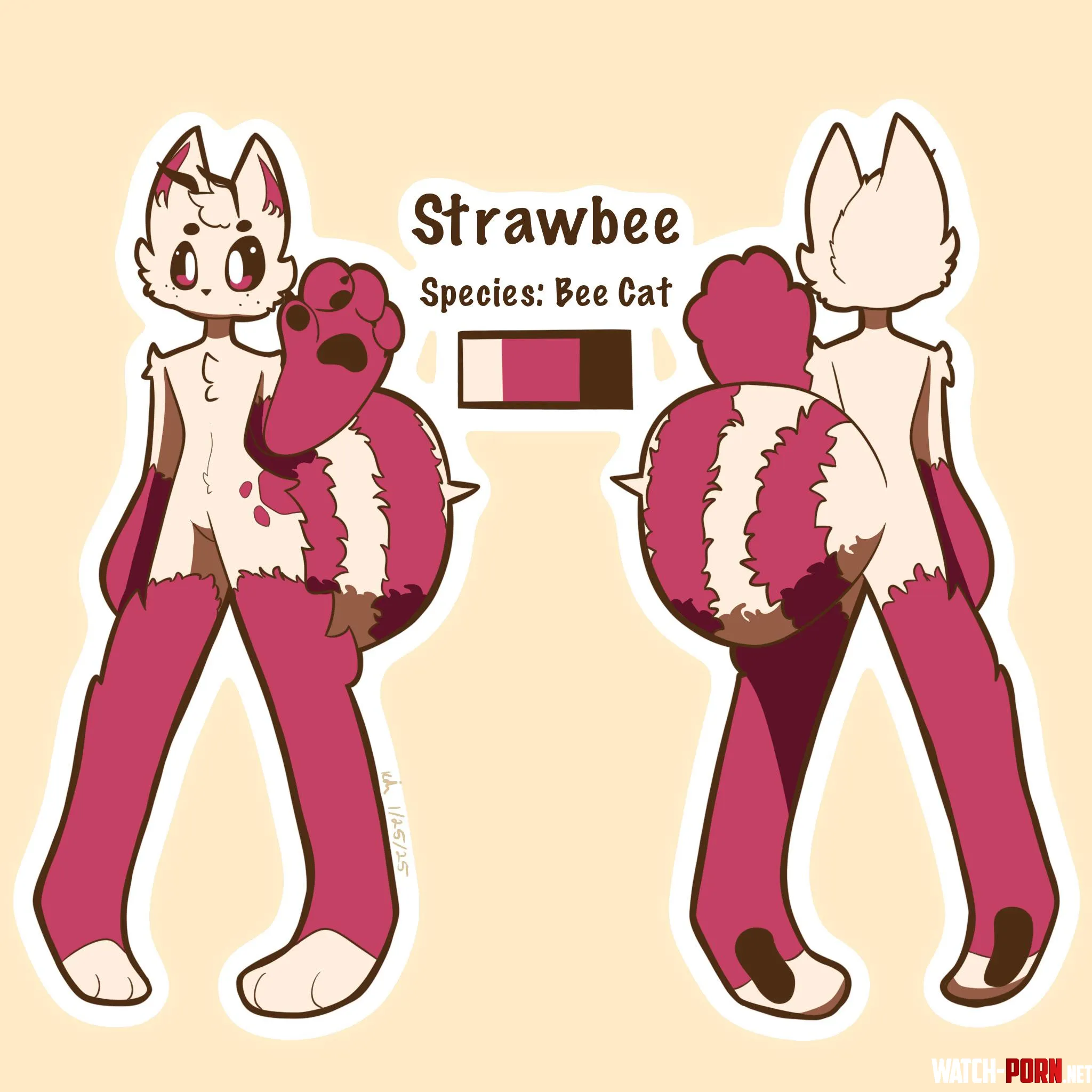 Made a ref sheet for Strawbee by That-Squid-Kid