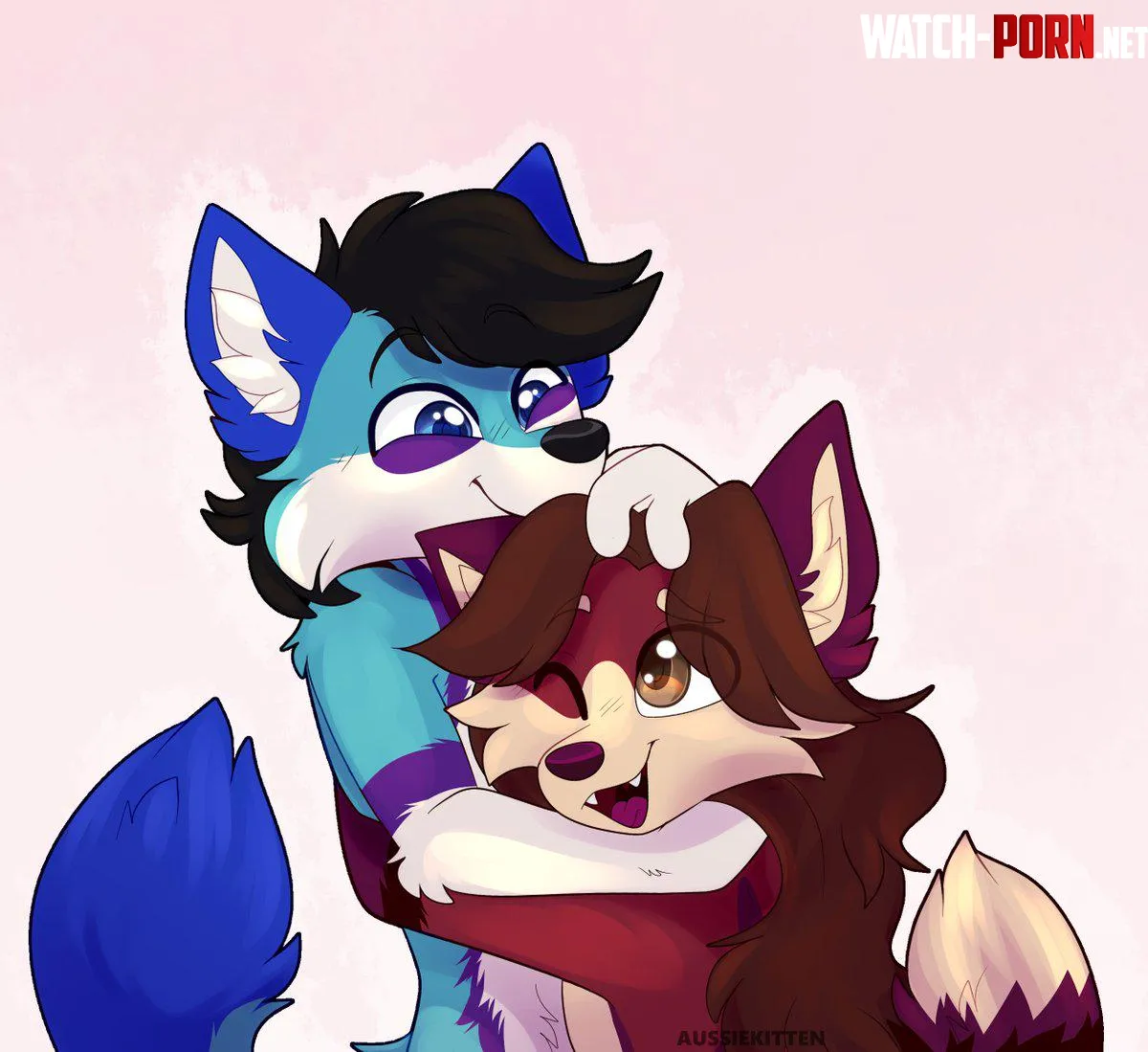 Two foxxos in love   for Frost and JackSie by Aussie_Kitten_