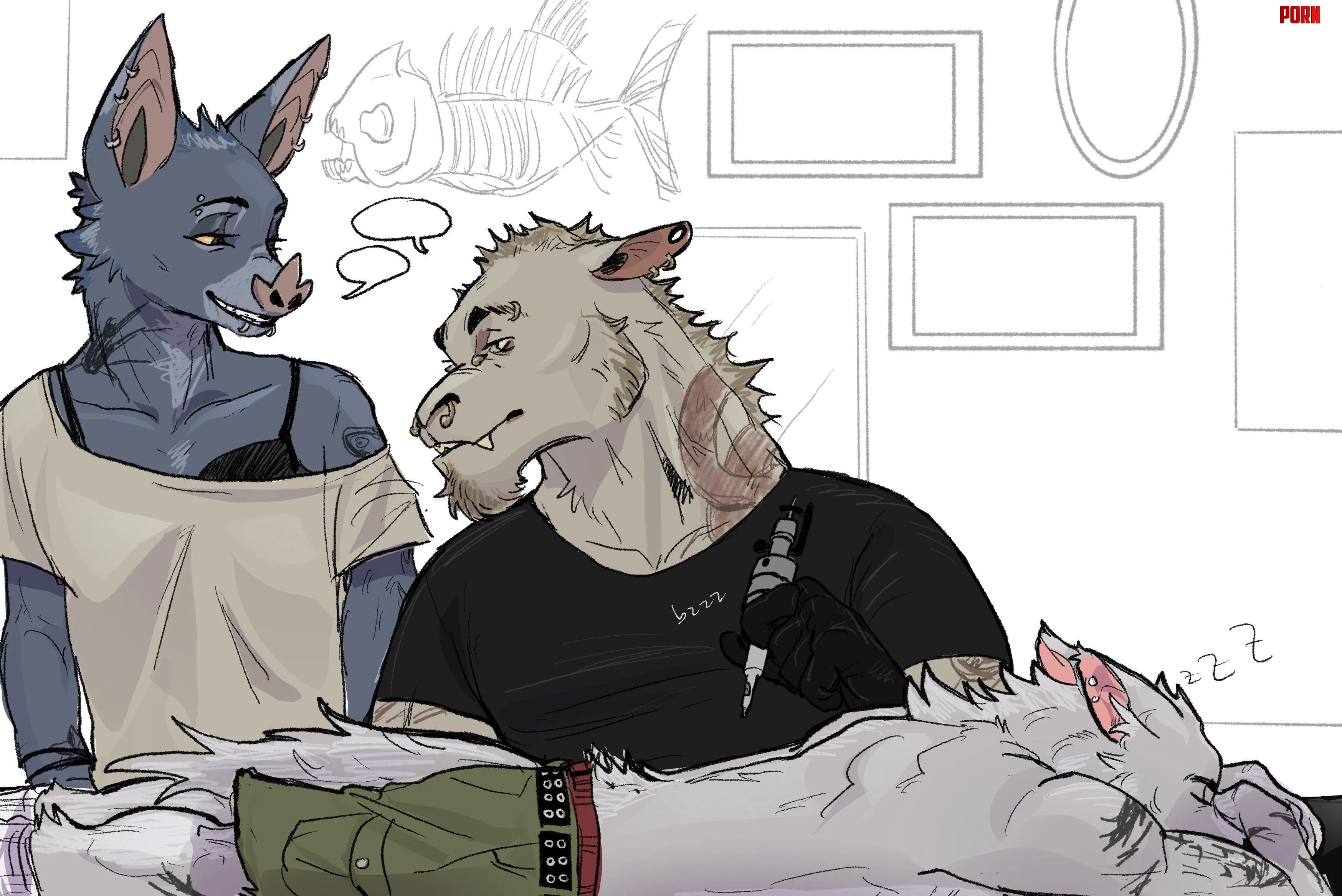 tattoo parlor chatter by Sensitive-Cap68