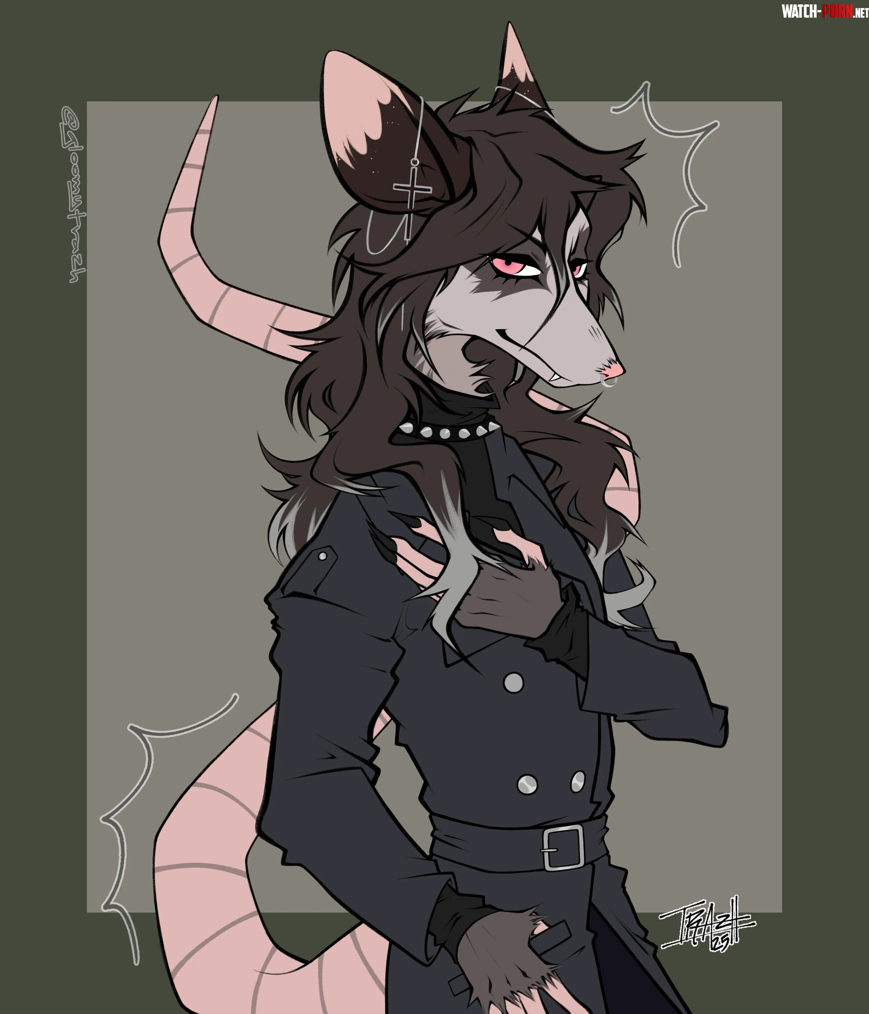 Artwork I commisioned of my opossum fursona 3 art by Gloomy Trazh by Zekiel_Skelter