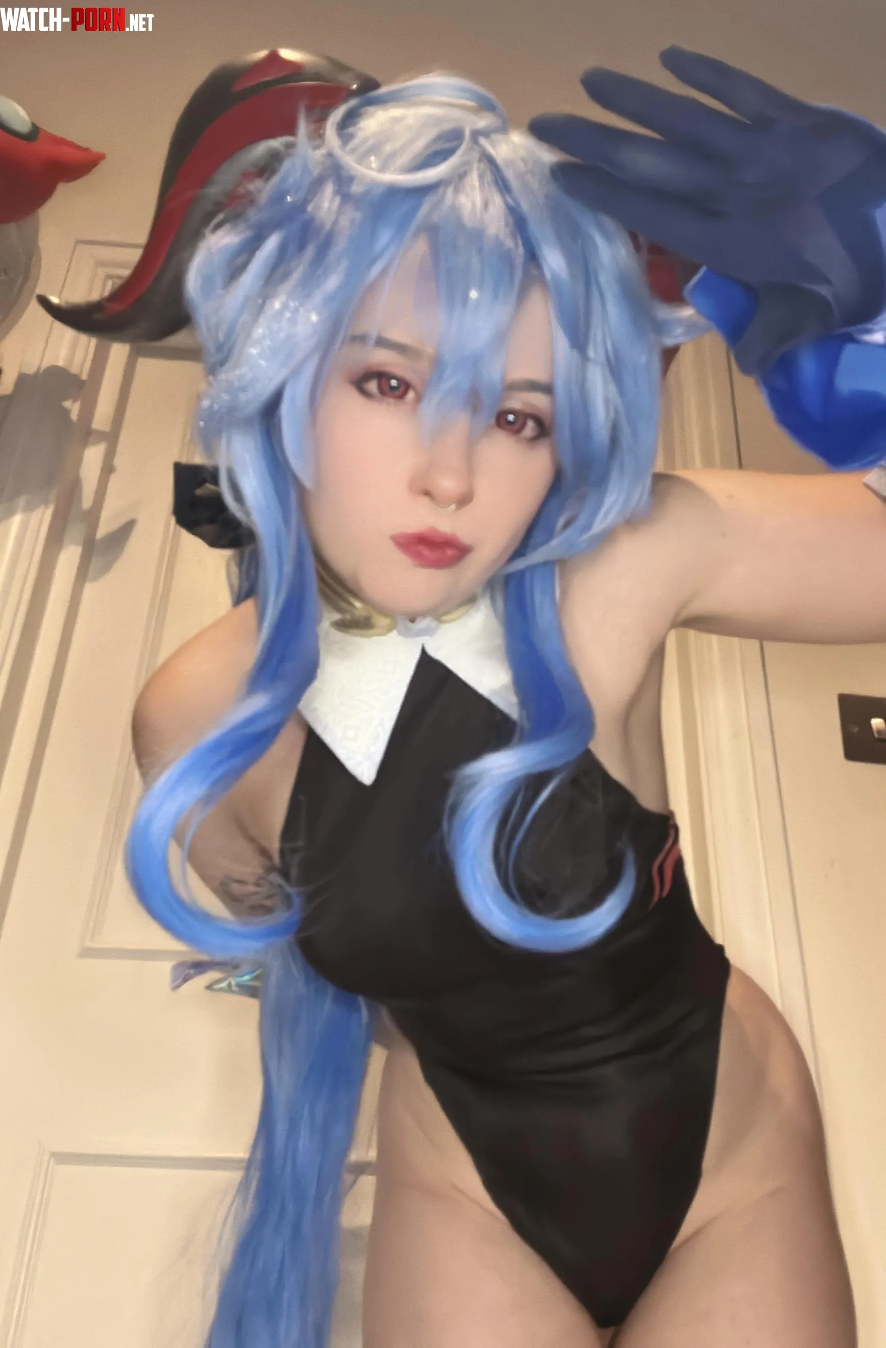 Nerdy cosplay girl subscribe for good luck on your next Ganyu pull  by Althime