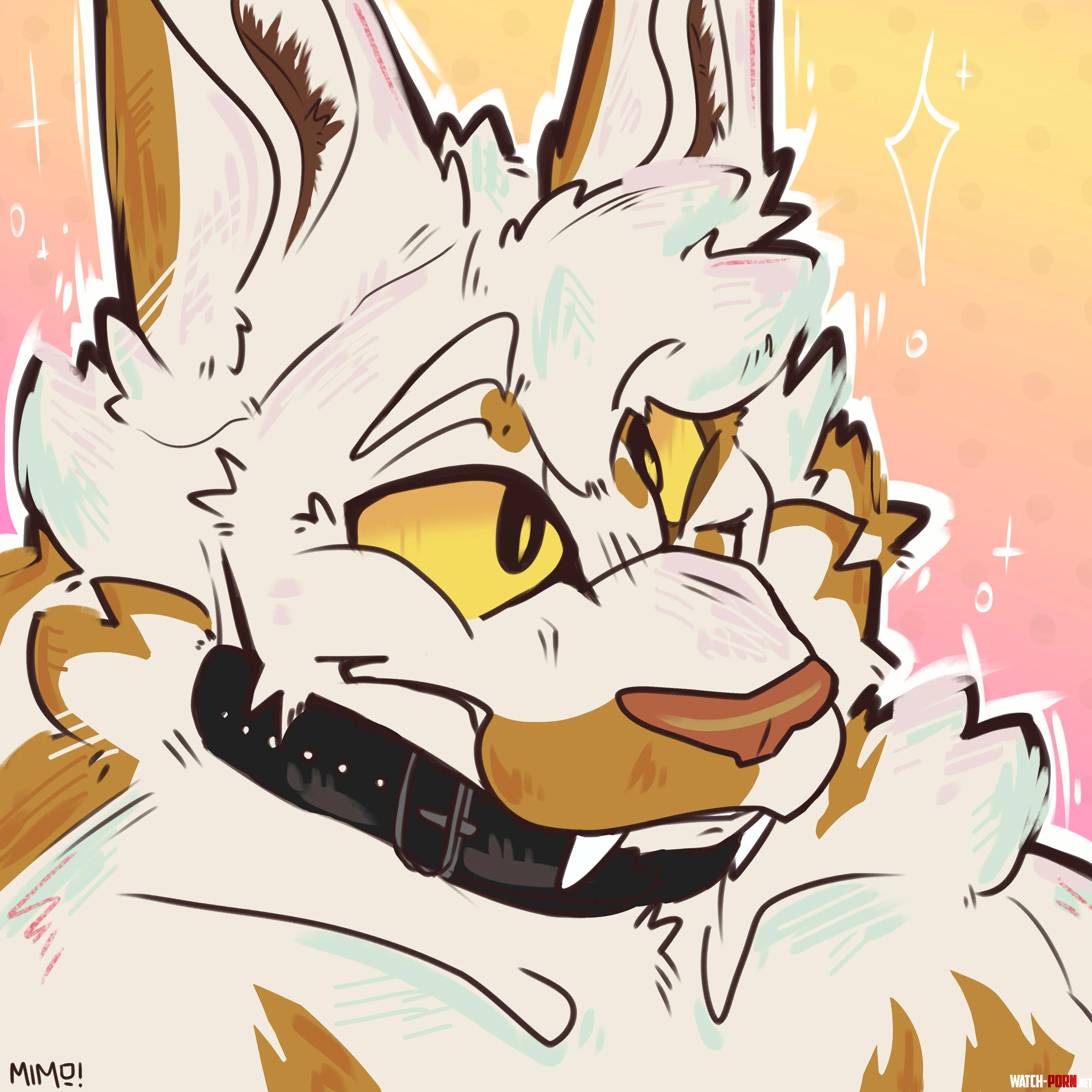 YCH headshot for CaffeineKitty on Telegram  by giloski