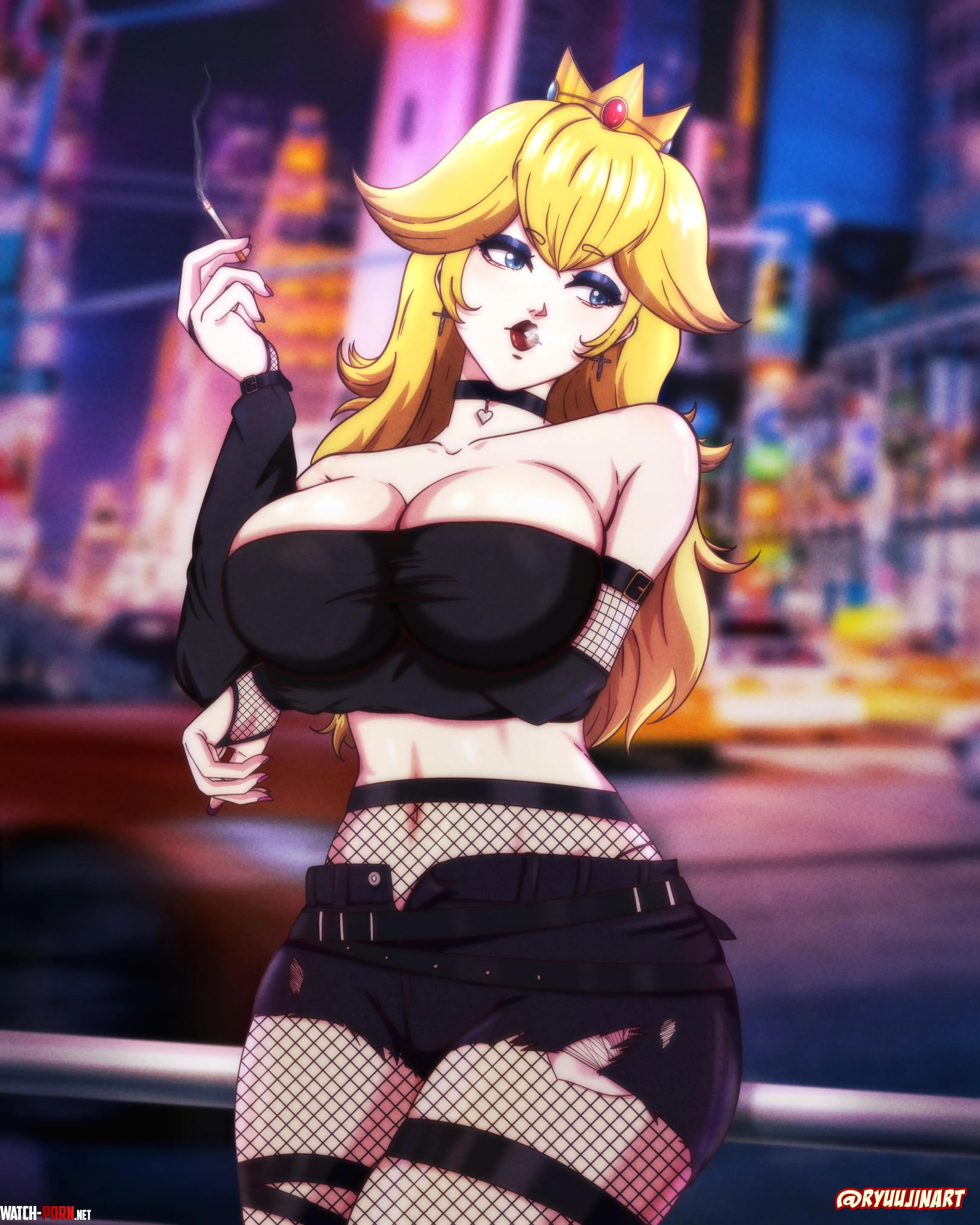 Goth Peach RyuujinartSupermariobros by RyuujinArt