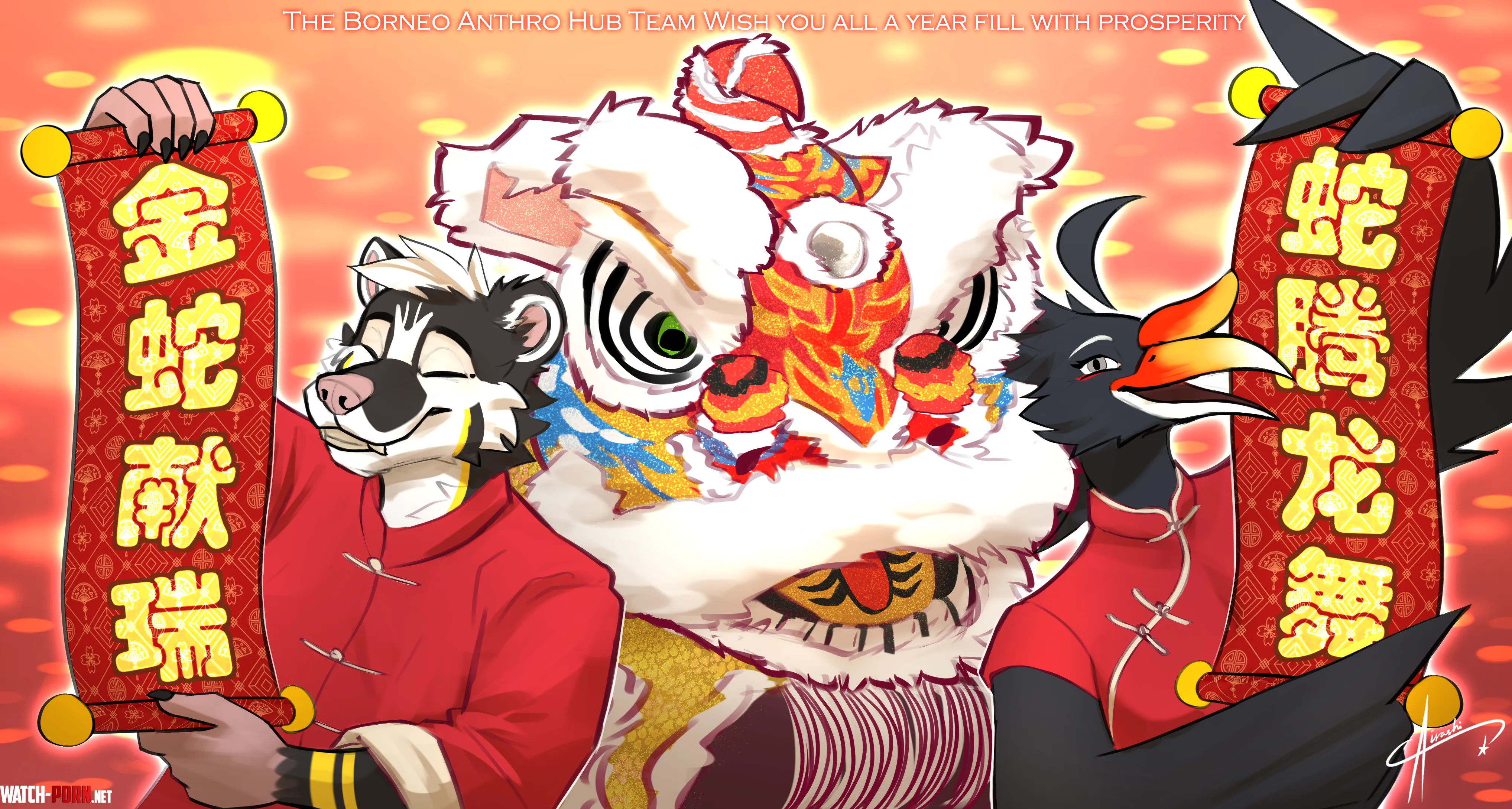 Happy Chinese New Year  art by me  by Airashi_Suzume