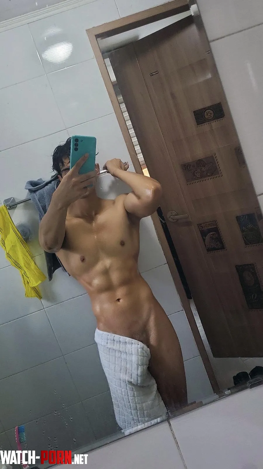 Mixed Asian boy right out of the shower by TheLameArt