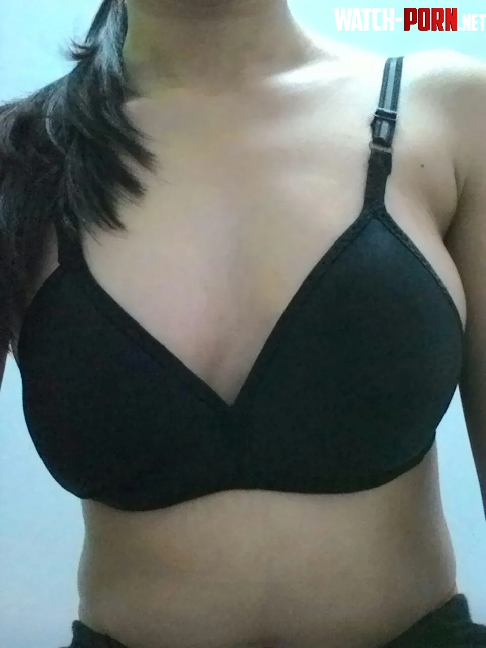 Wife took a selfie in her black bra by naveliciousX