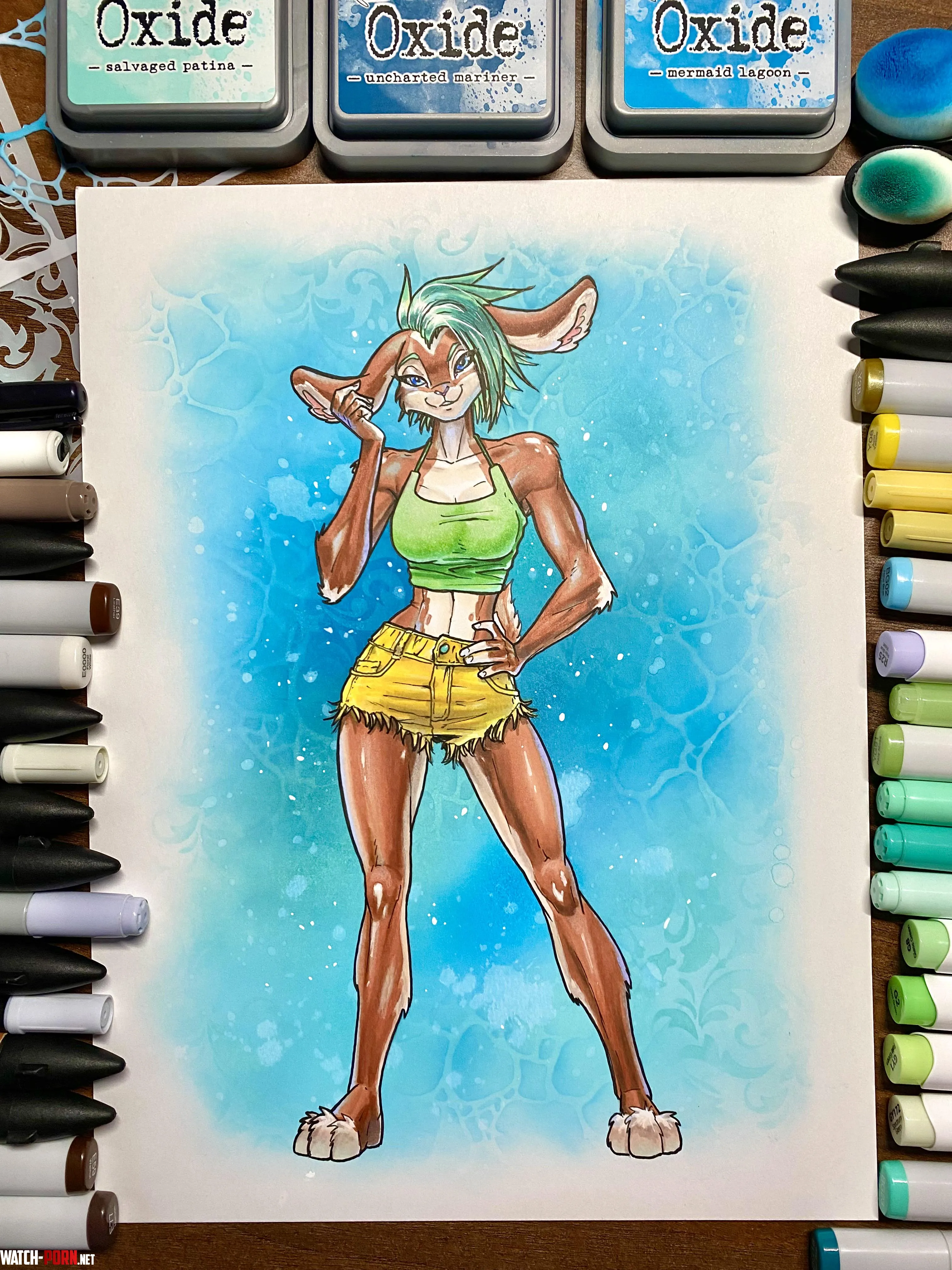 Clover Pose  Traditional Art art by me by JarOfLooseScrews